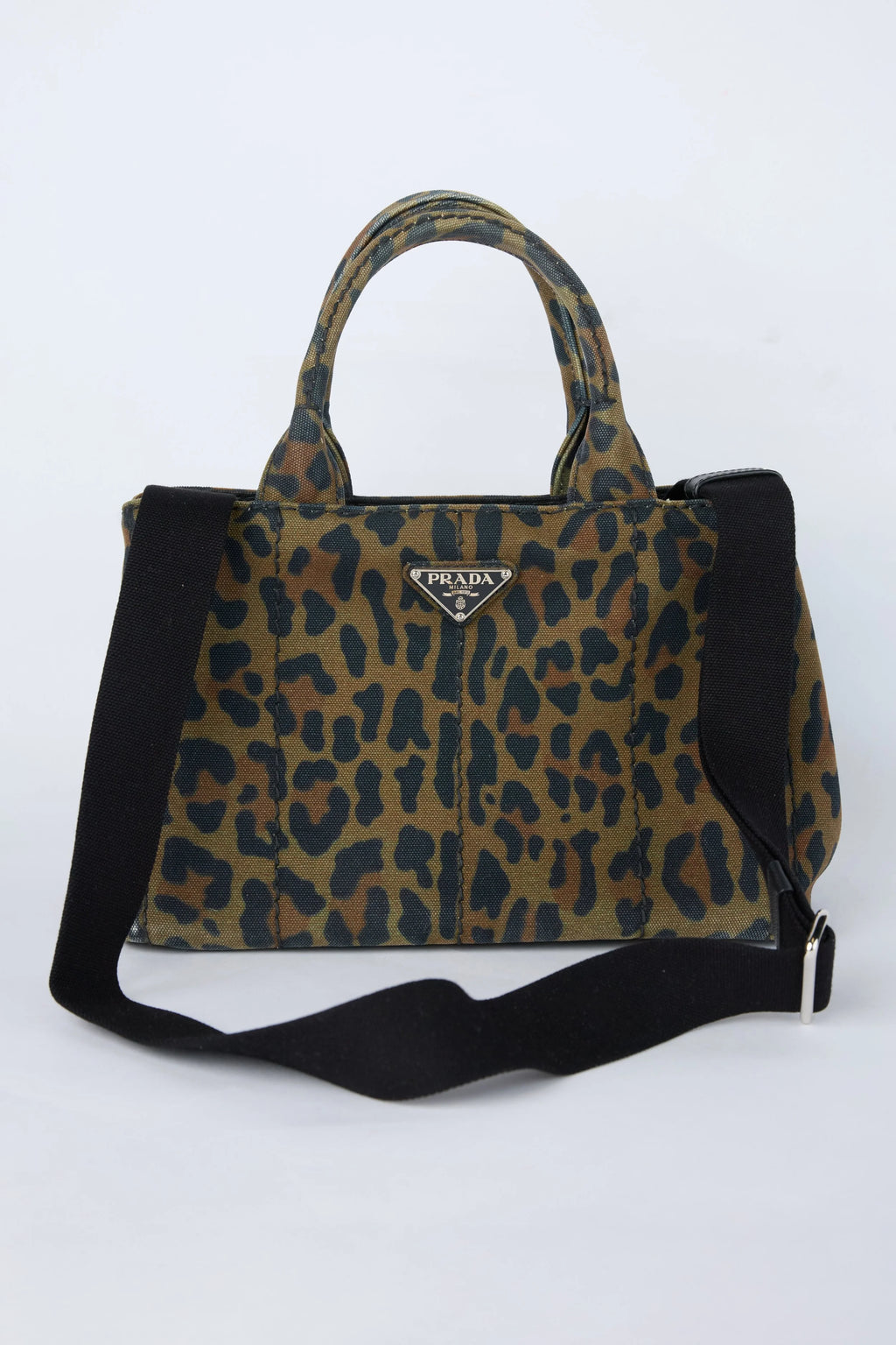 PRADA LEOPARD CANVAS TOTE