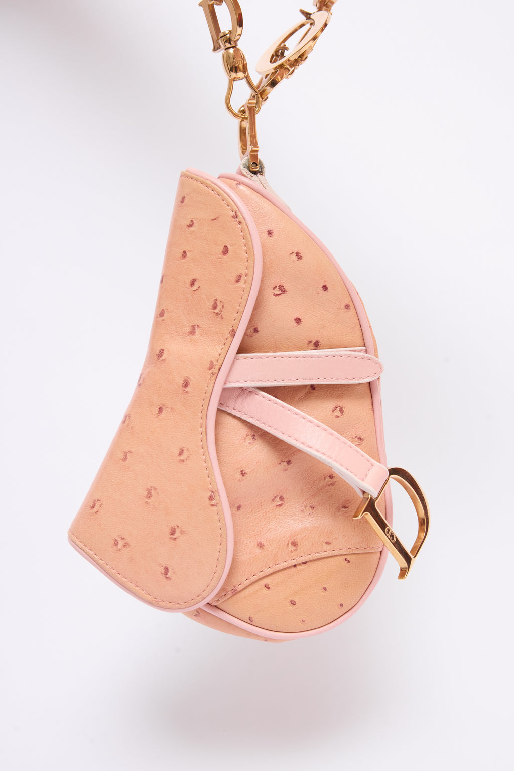 DIOR PINK MINI SADDLE WRISTLET