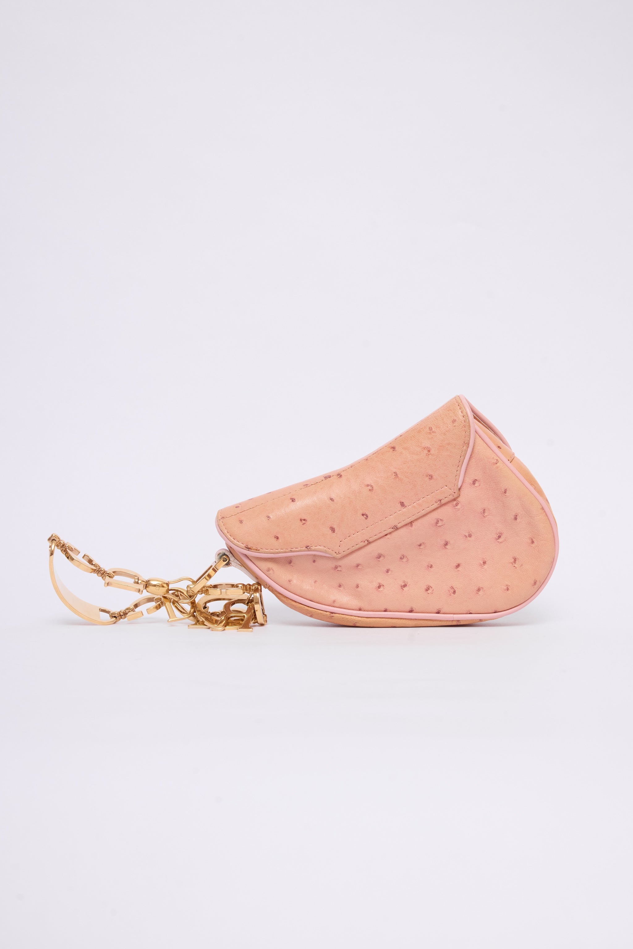 DIOR PINK MINI SADDLE WRISTLET
