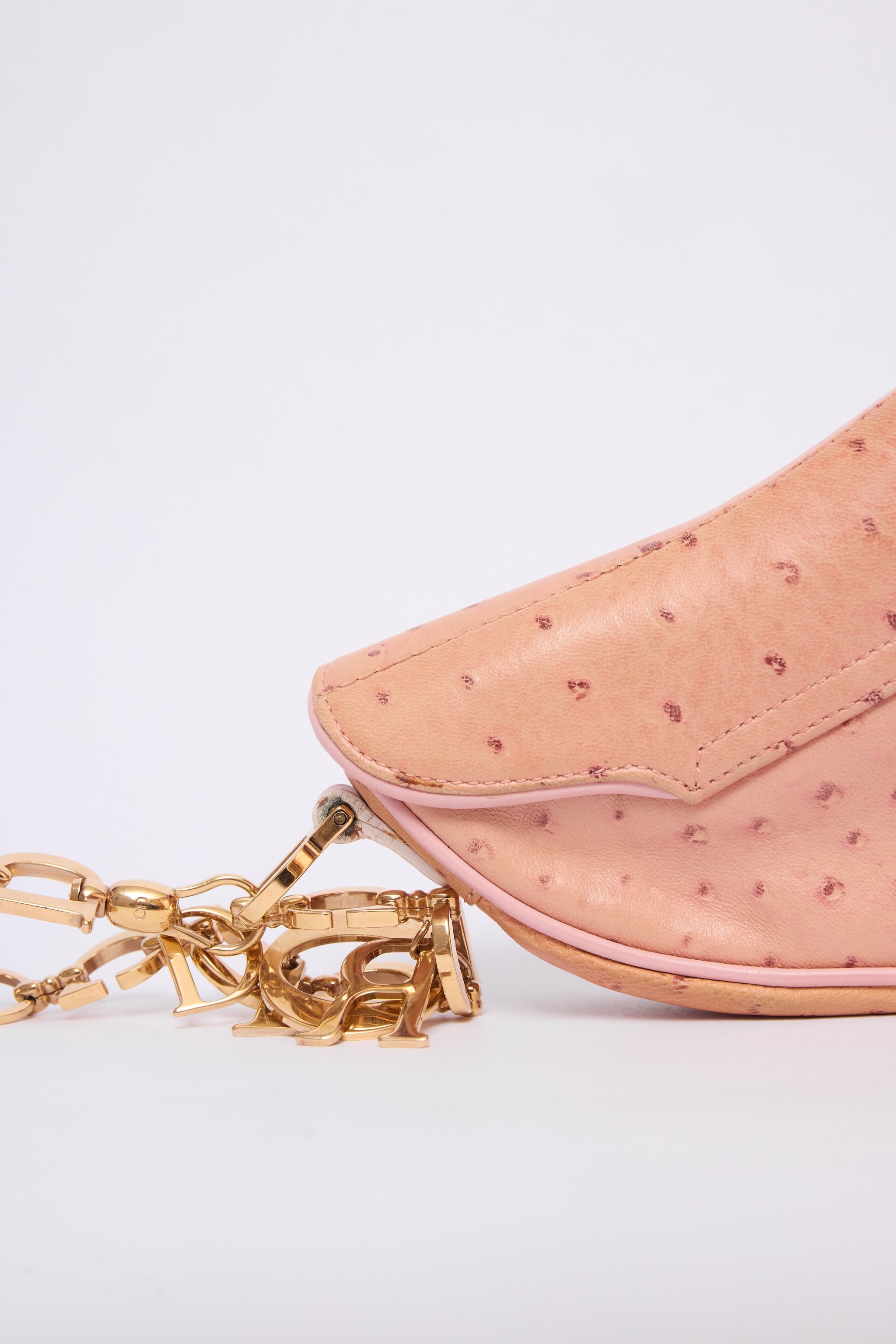 DIOR PINK MINI SADDLE WRISTLET