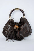 GUCCI BROWN PYTHON INDY HOBO