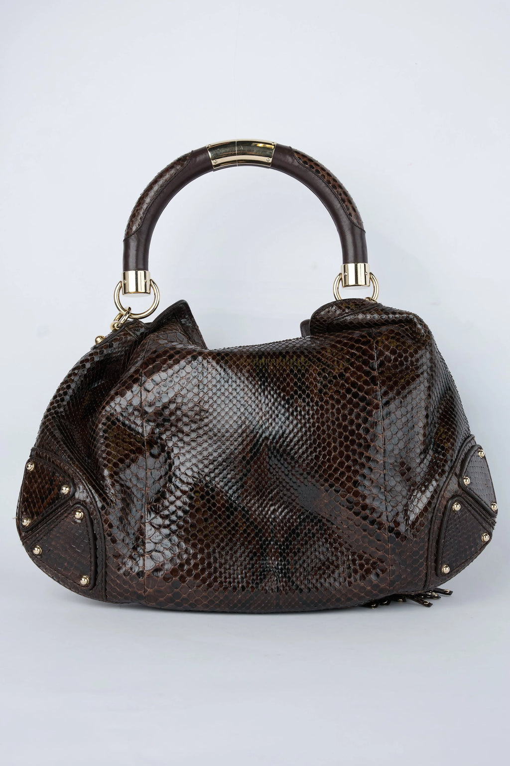 GUCCI BROWN PYTHON INDY HOBO