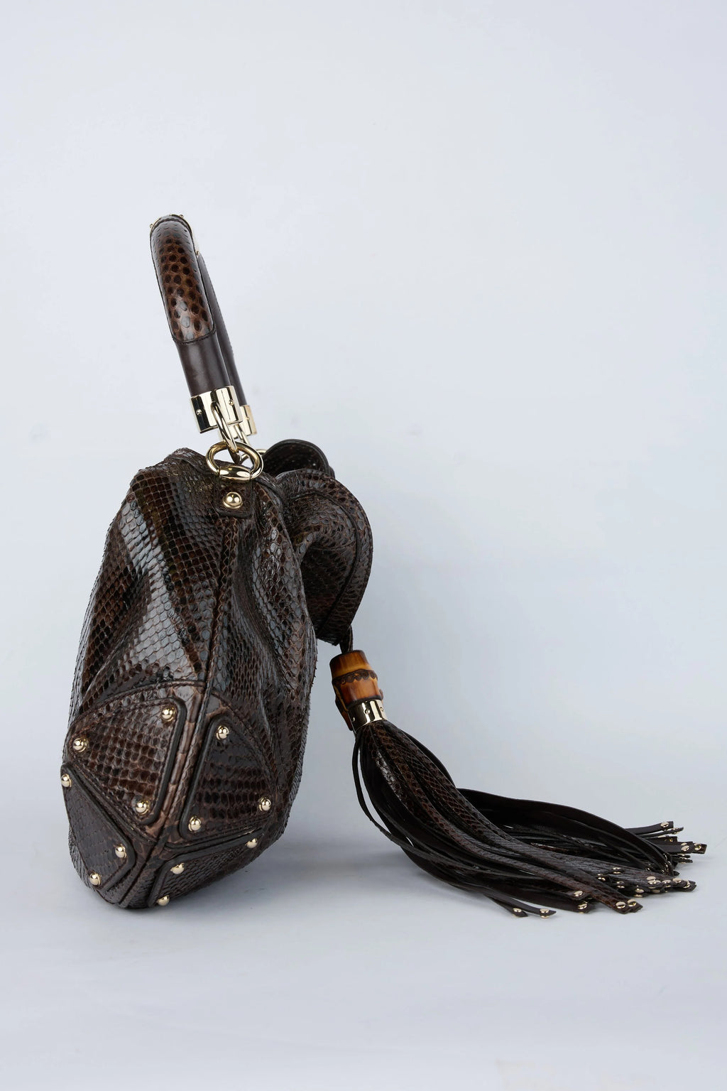 GUCCI BROWN PYTHON INDY HOBO