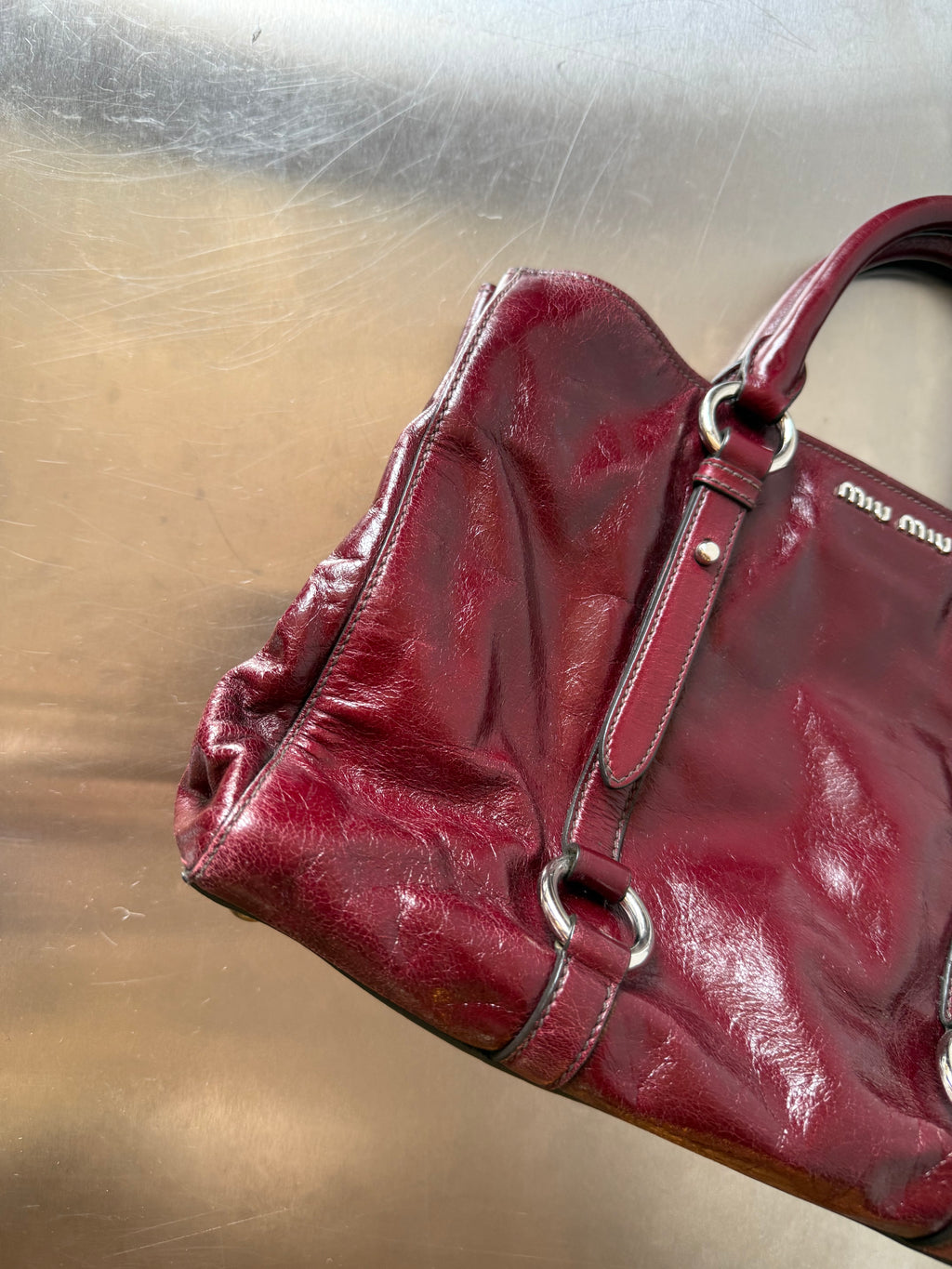 MIU MIU BURGUNDY VITELLO BAG