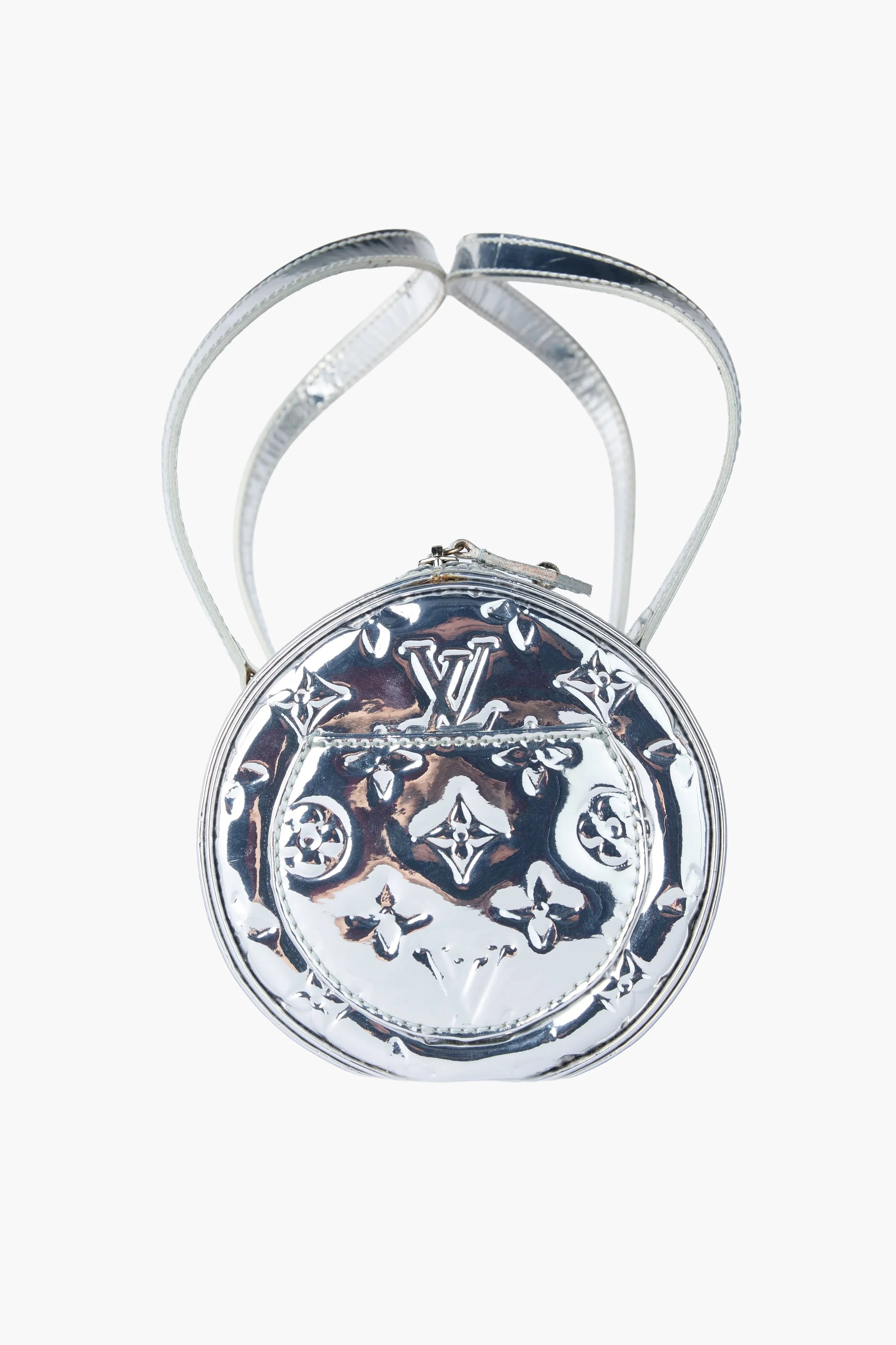 LOUIS VUITTON Papillon Monogram Miroir Silver Shoulder Bag