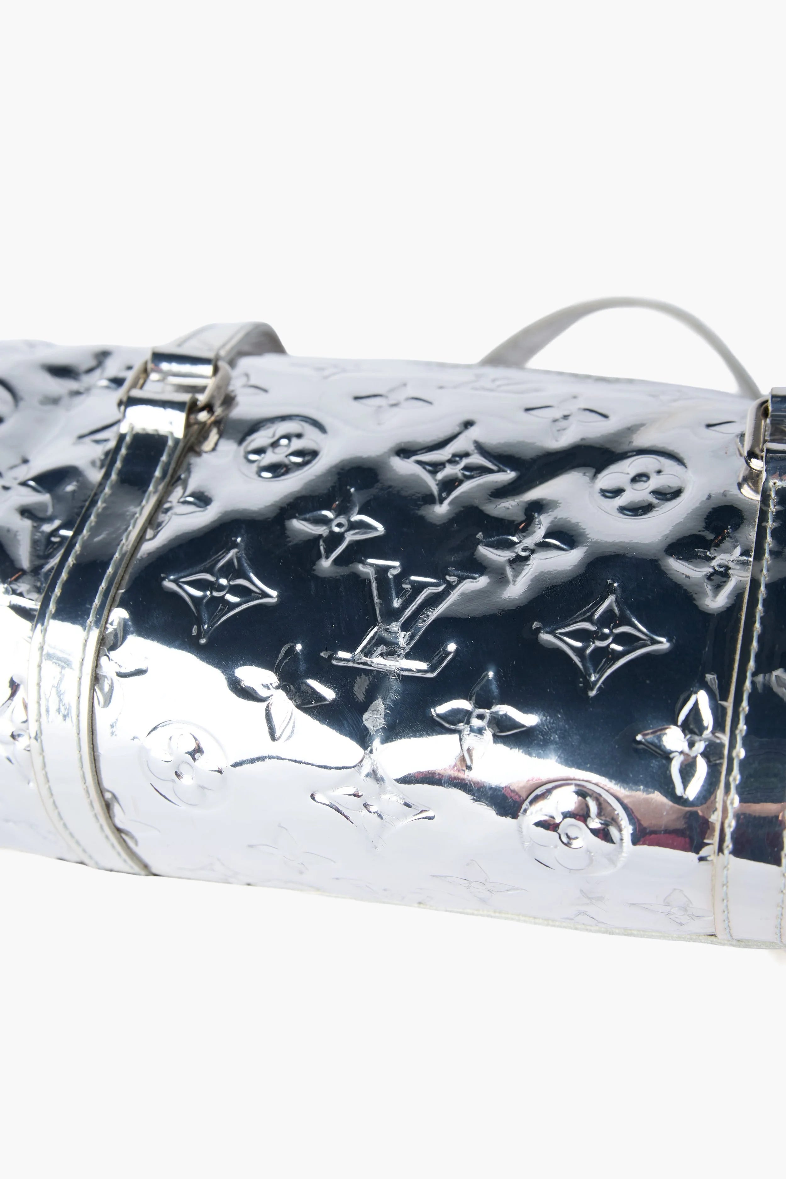 LOUIS VUITTON Papillon Monogram Miroir Silver Shoulder Bag