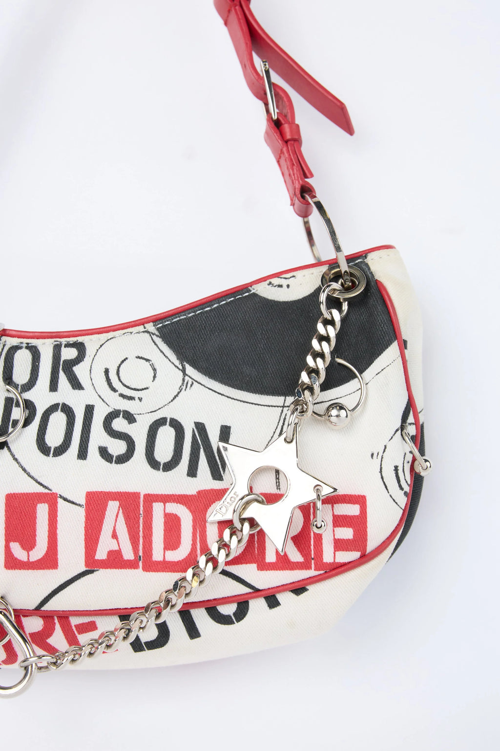 DIOR WHITE CANVAS HARDCORE SHOULDER BAG