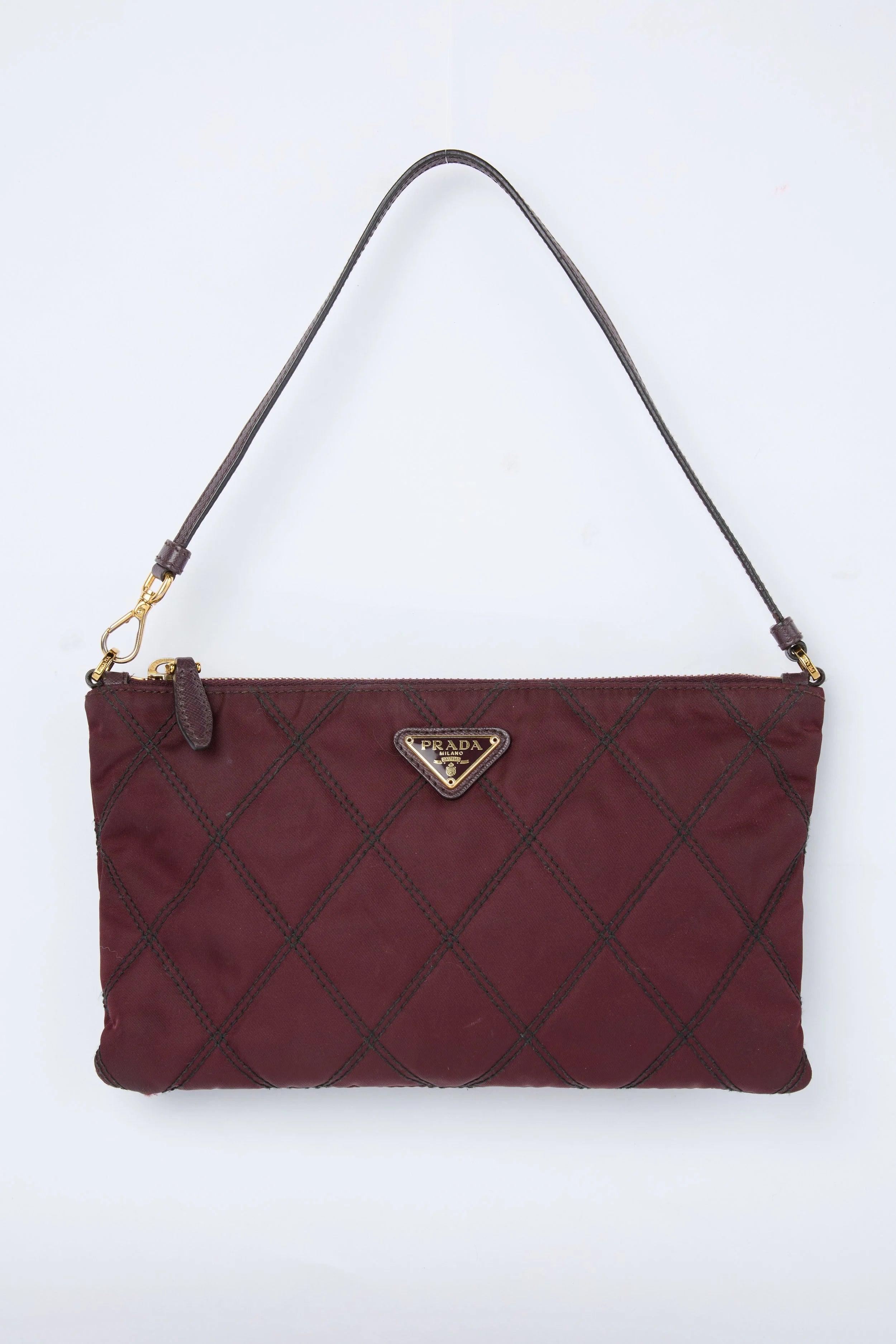 PRADA PURPLE QUILTED RE-NYLON POUCH