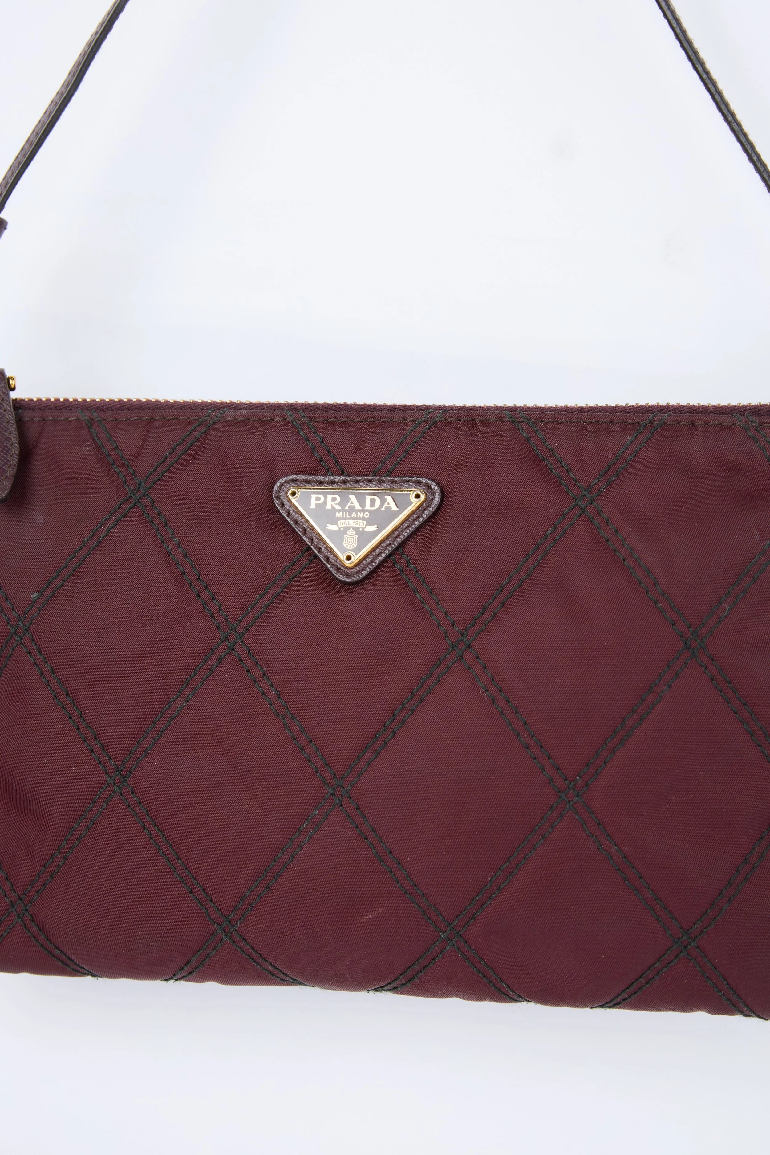 PRADA PURPLE QUILTED RE-NYLON POUCH