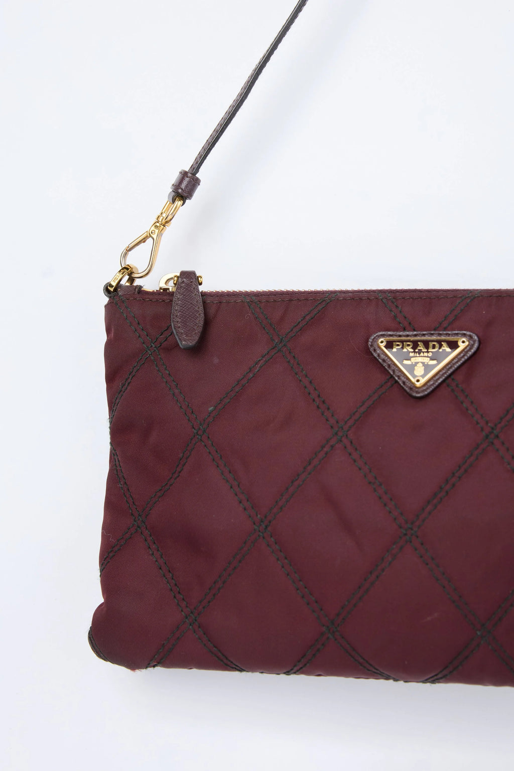 PRADA PURPLE QUILTED RE-NYLON POUCH