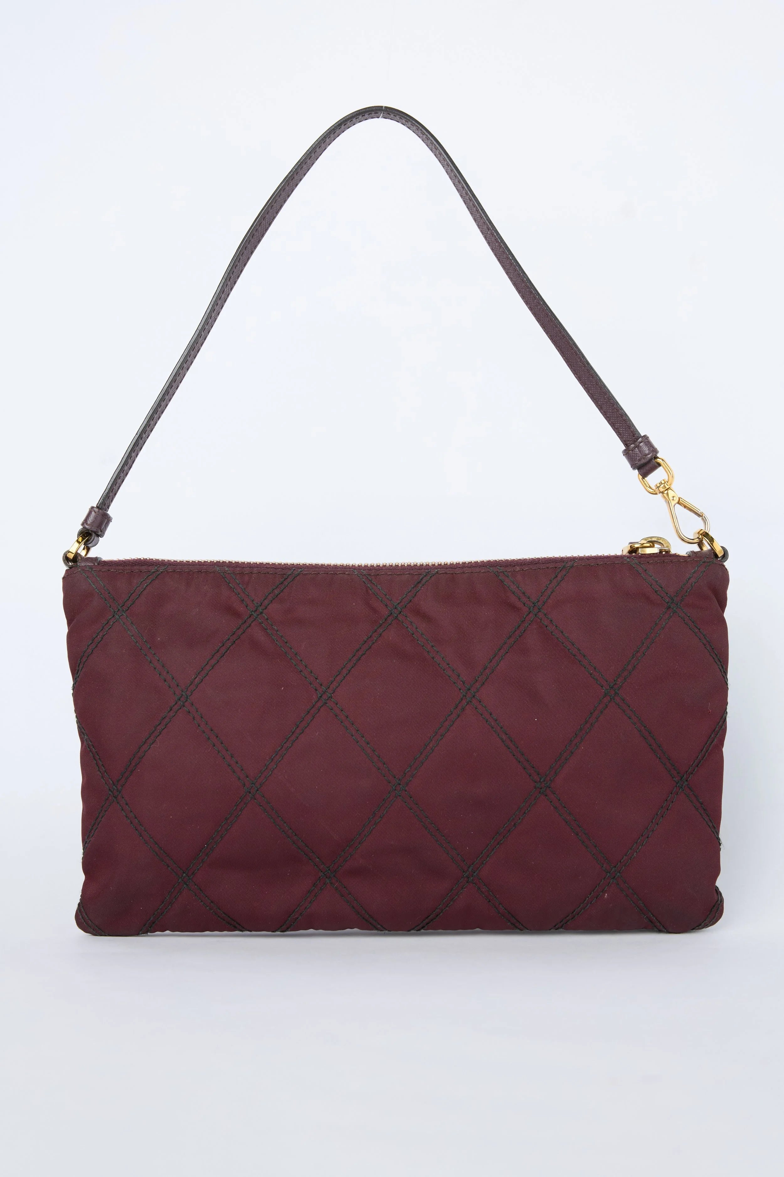 PRADA PURPLE QUILTED RE-NYLON POUCH