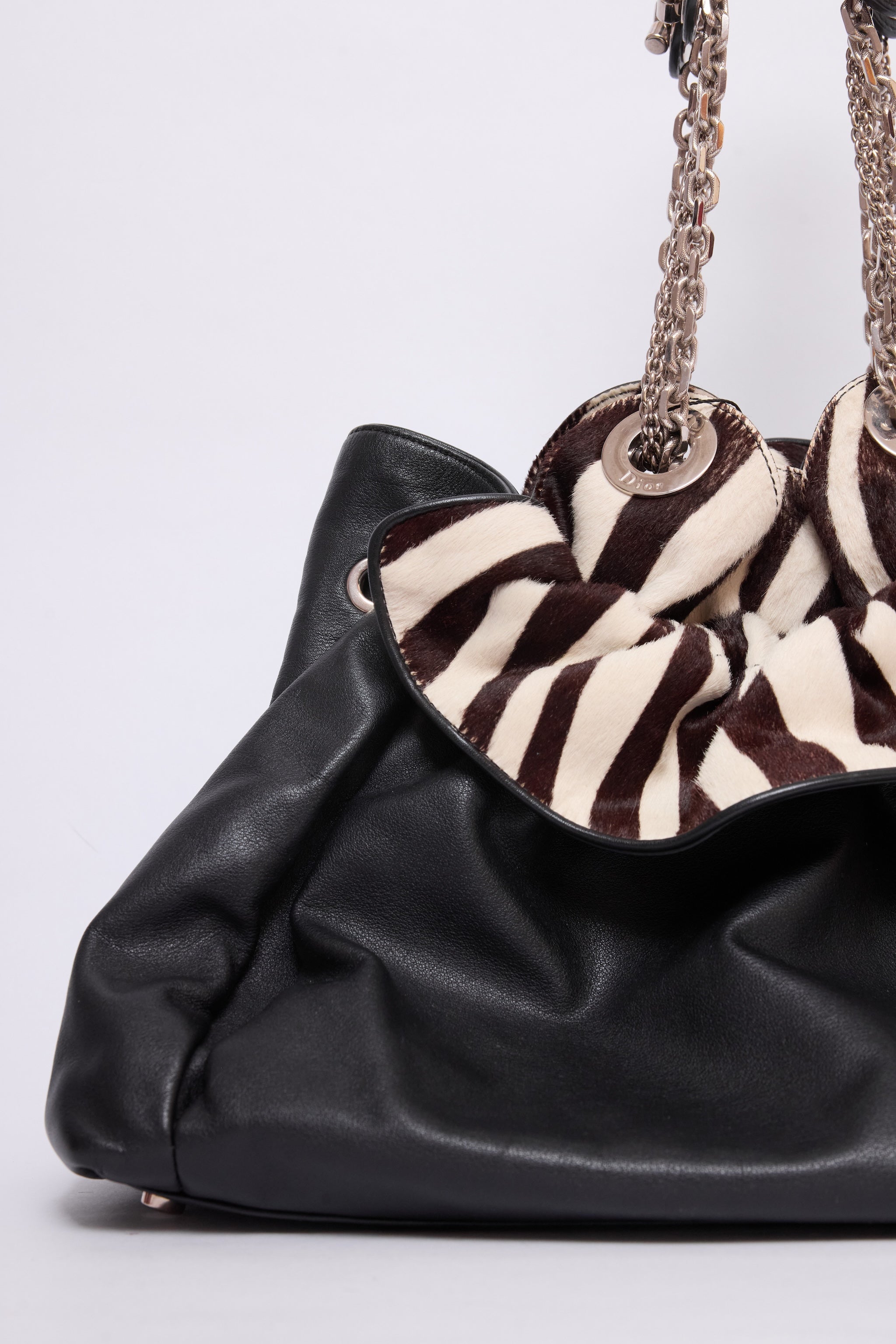 DIOR ZEBRA-PRINT PONYHAIR LA TRENTE HOBO
