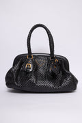 PRADA INTRECCIO MADRAS WOVEN FRAME BAG