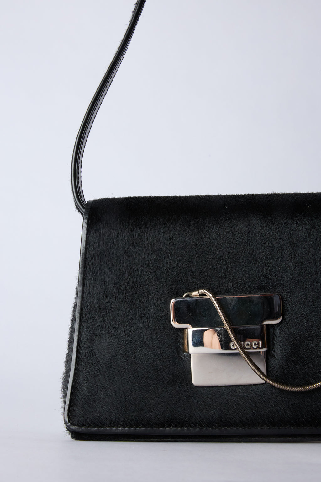 GUCCI BLACK PONYHAIR BAG