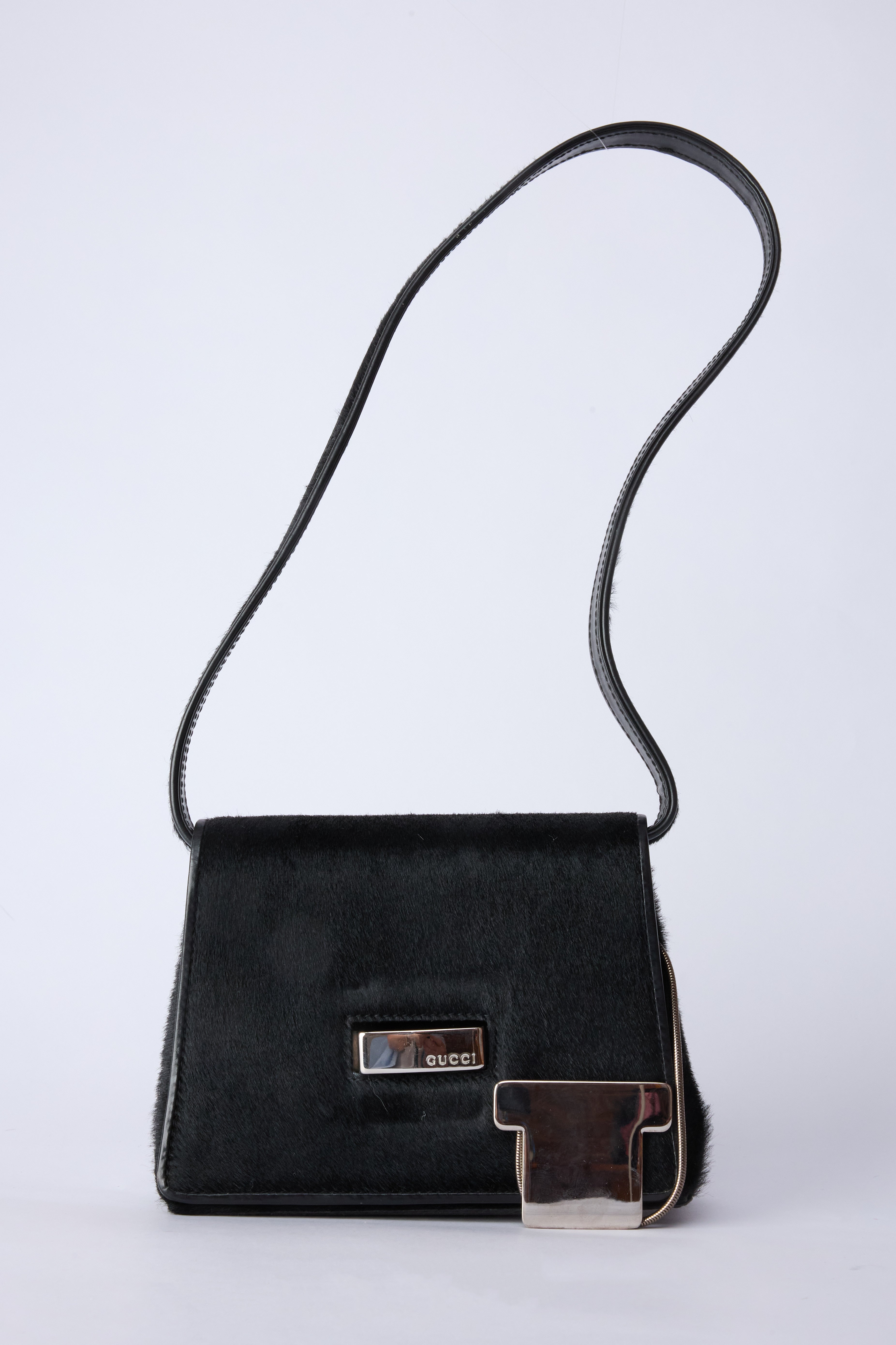 GUCCI BLACK PONYHAIR BAG
