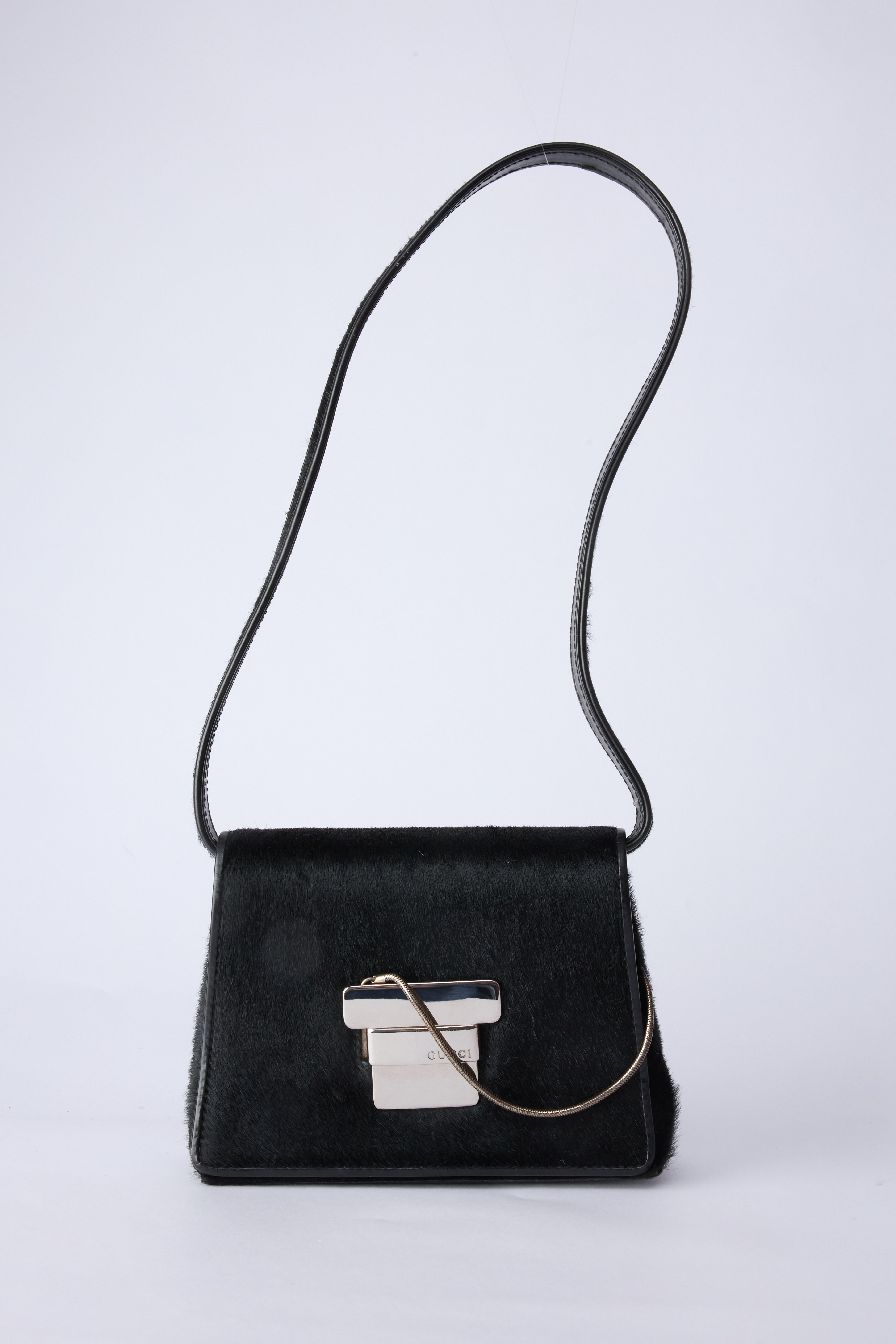 GUCCI BLACK PONYHAIR BAG
