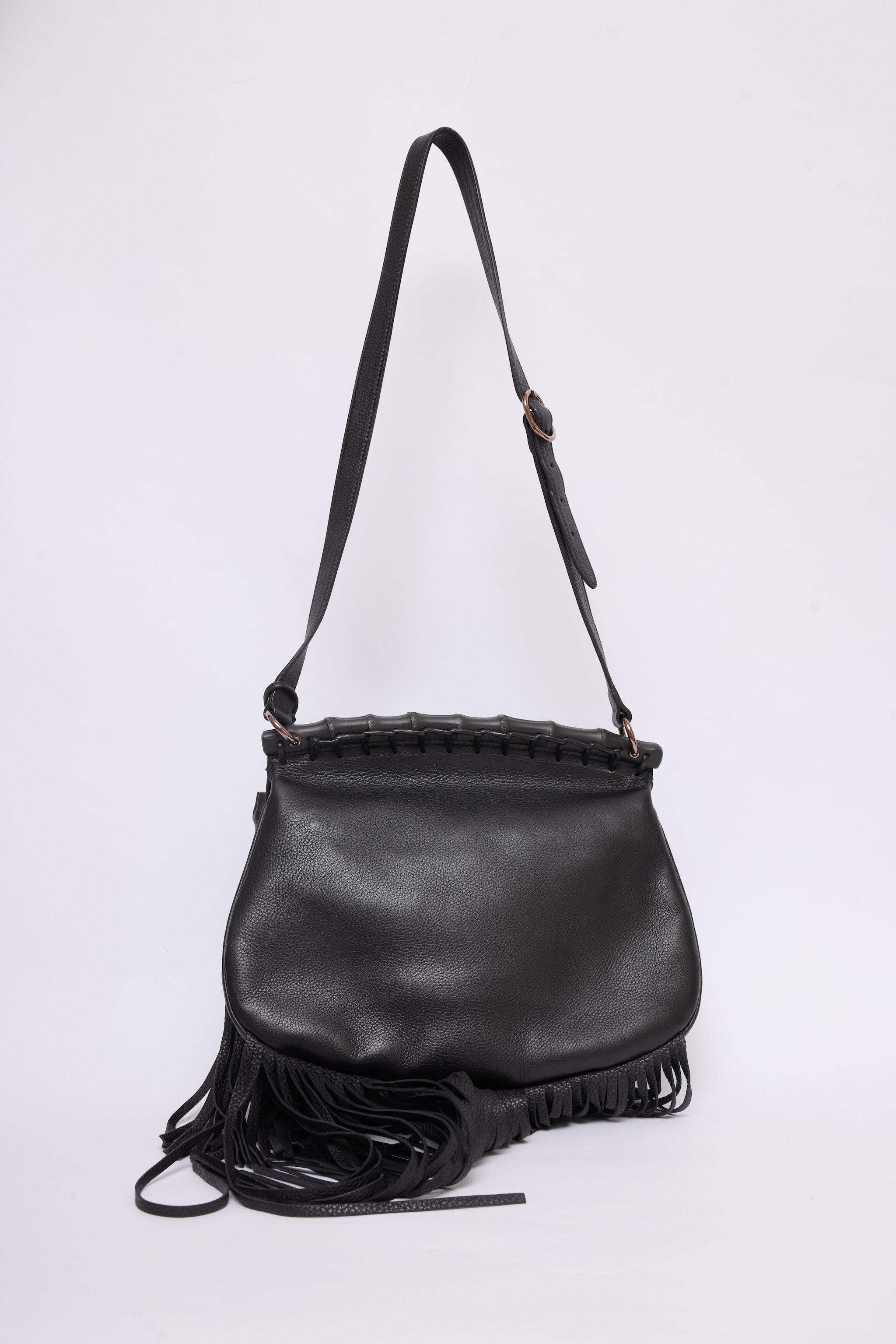 GUCCI SMALL BAMBOO NOUVEAU FRINGE BAG