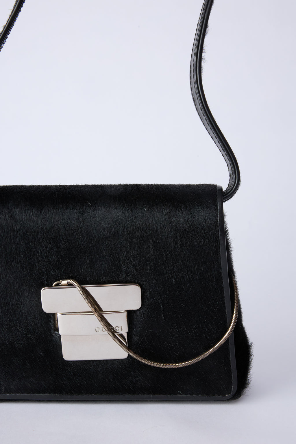GUCCI BLACK PONYHAIR BAG