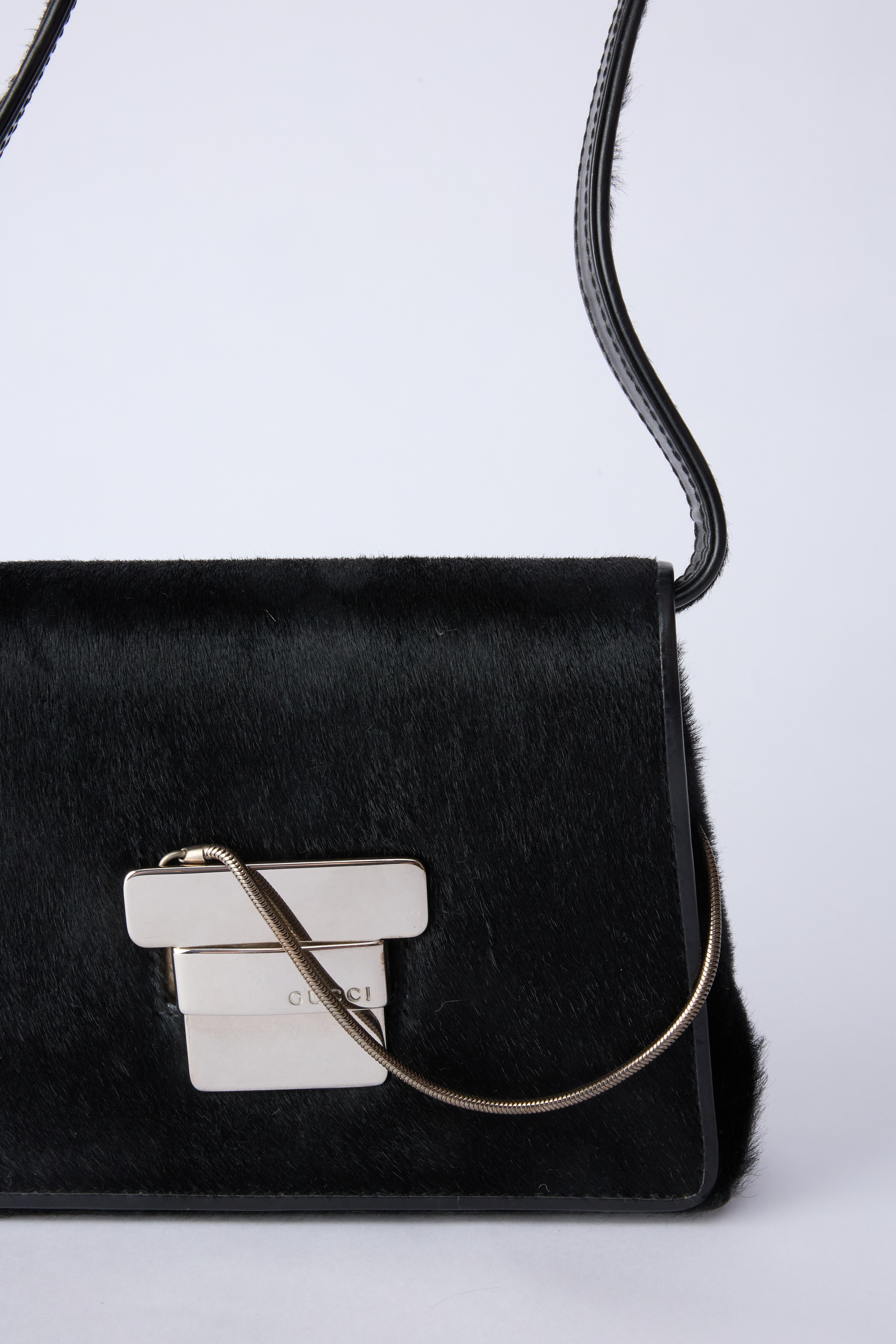 GUCCI BLACK PONYHAIR BAG