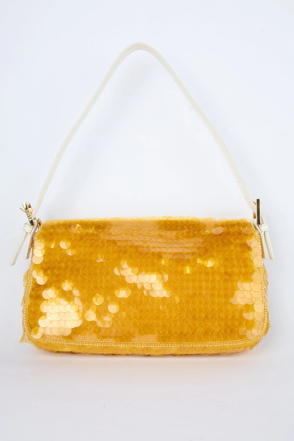 FENDI YELLOW SEQUIN & PYTHON BAGUETTE