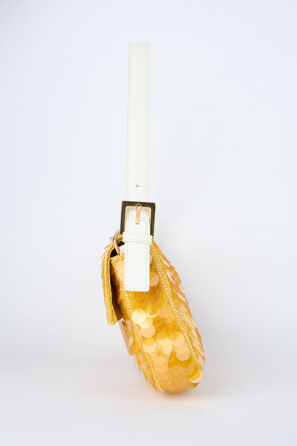 FENDI YELLOW SEQUIN & PYTHON BAGUETTE