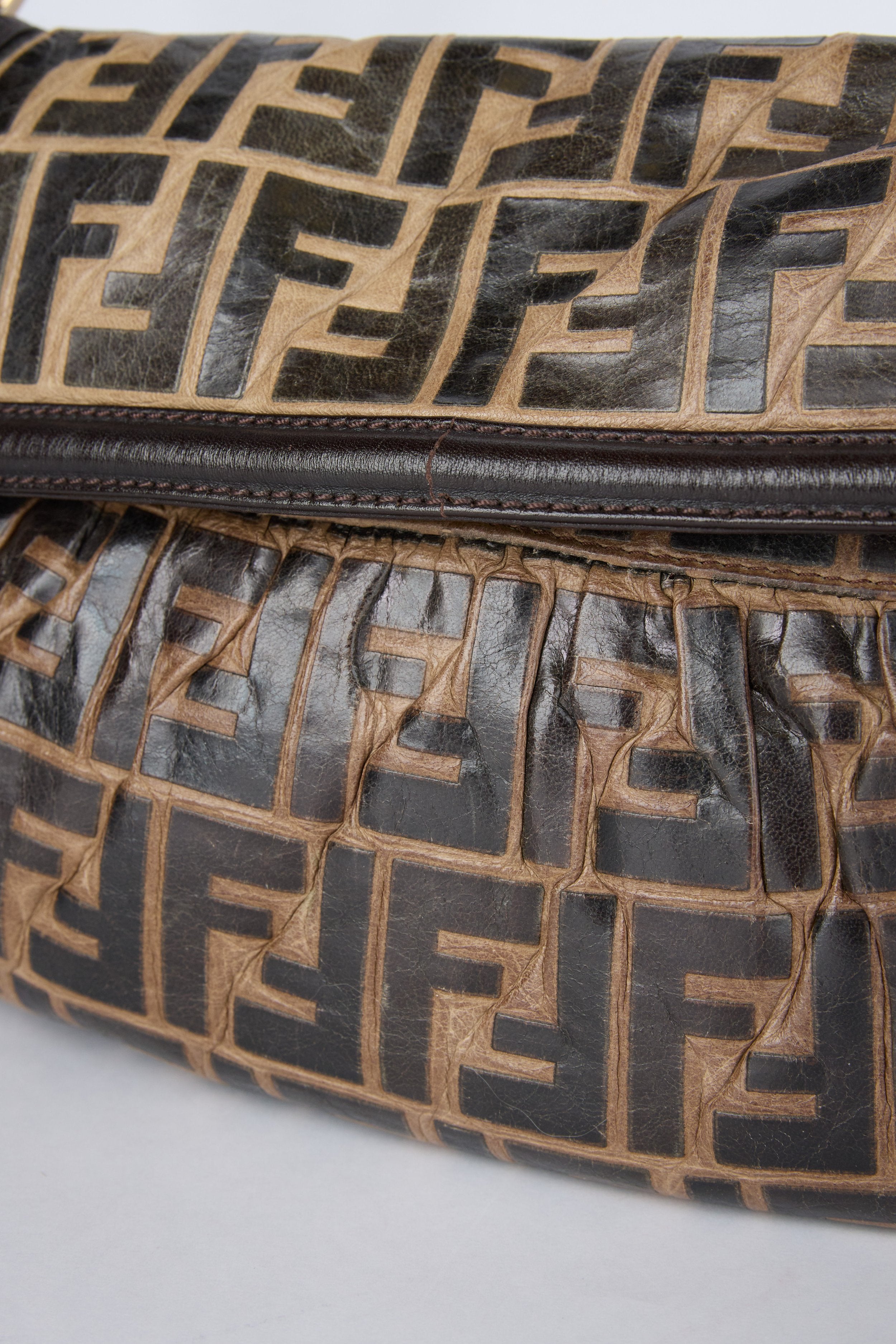 FENDI TOBACCO CANVAS ZUCCA CHEF BAG