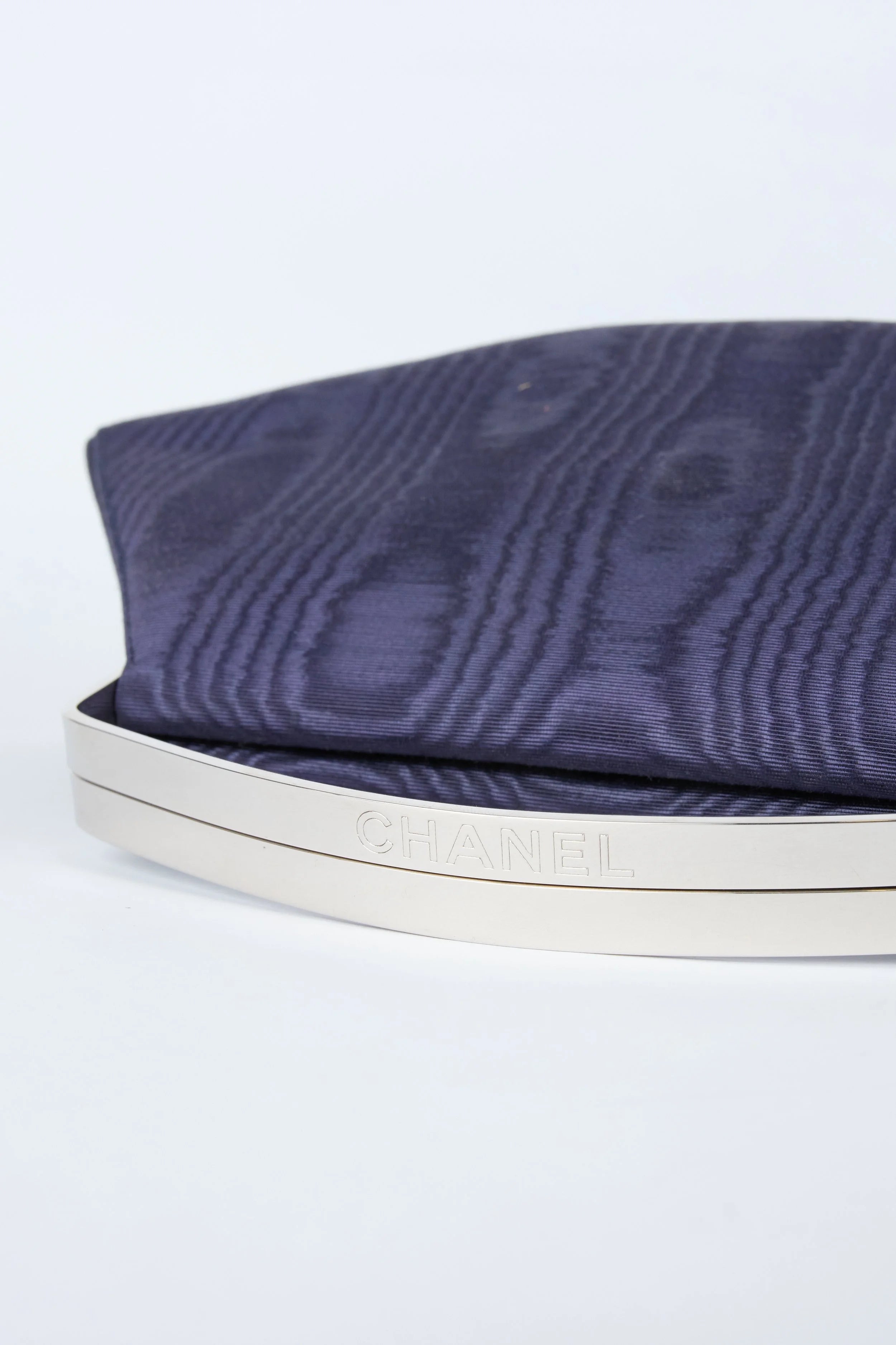 RARE CHANEL BLUE HALF MOON CLUTCH