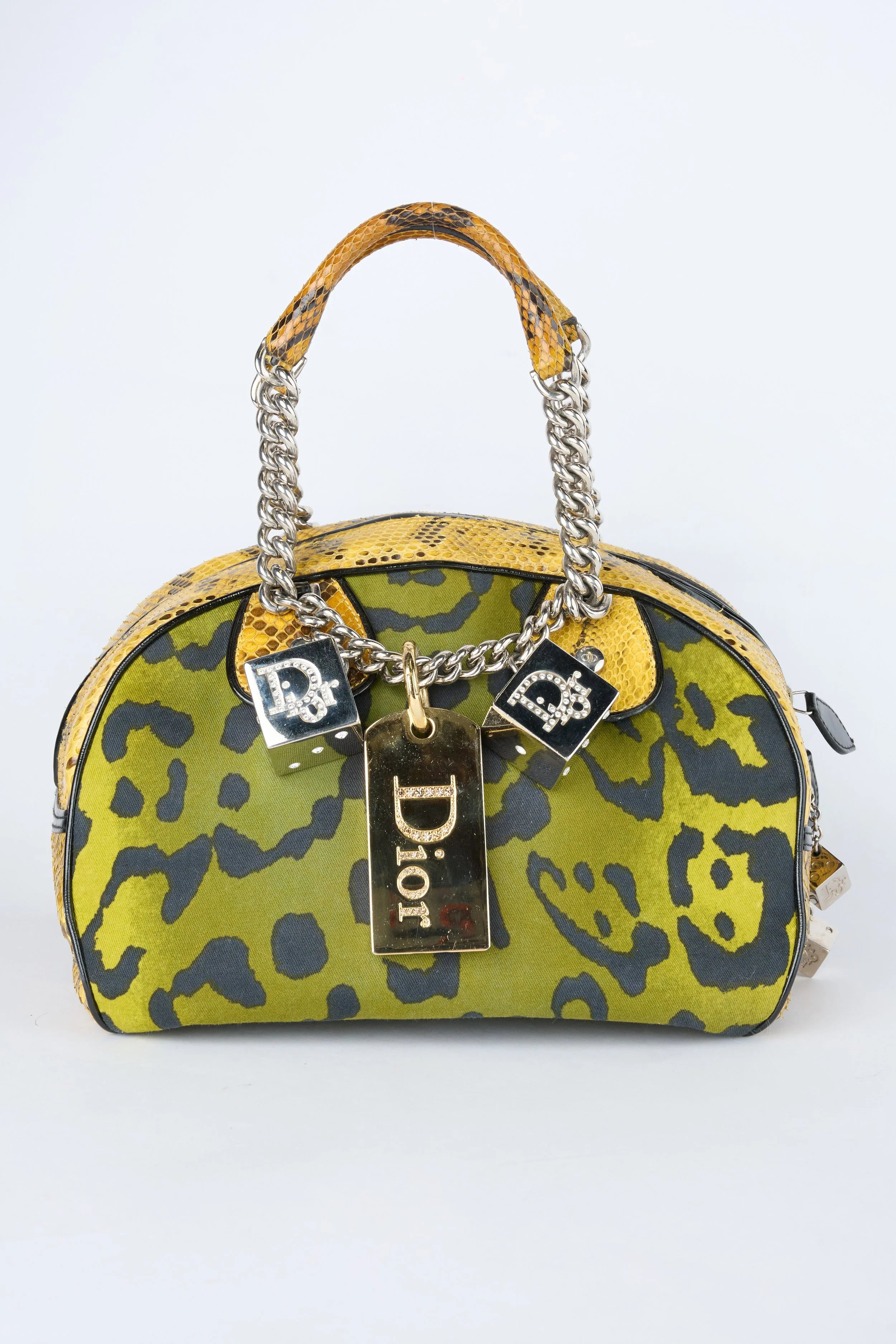 RARE DIOR GREEN LEOPARD DICE GAMBLER