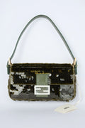 FENDI OLIVE GREEN SEQUIN BAGUETTE