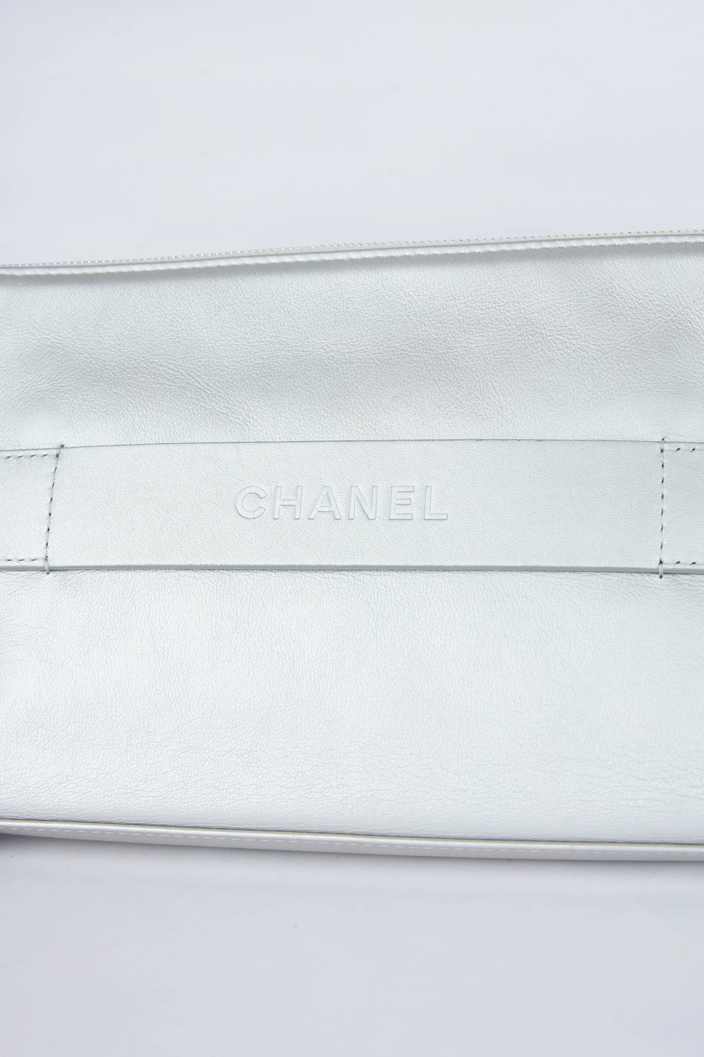 CHANEL METALLIC SILVER KEYBOARD CLUTCH
