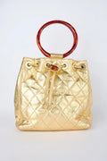 CHANEL CHAMPAGNE GOLD HOBO BUCKET