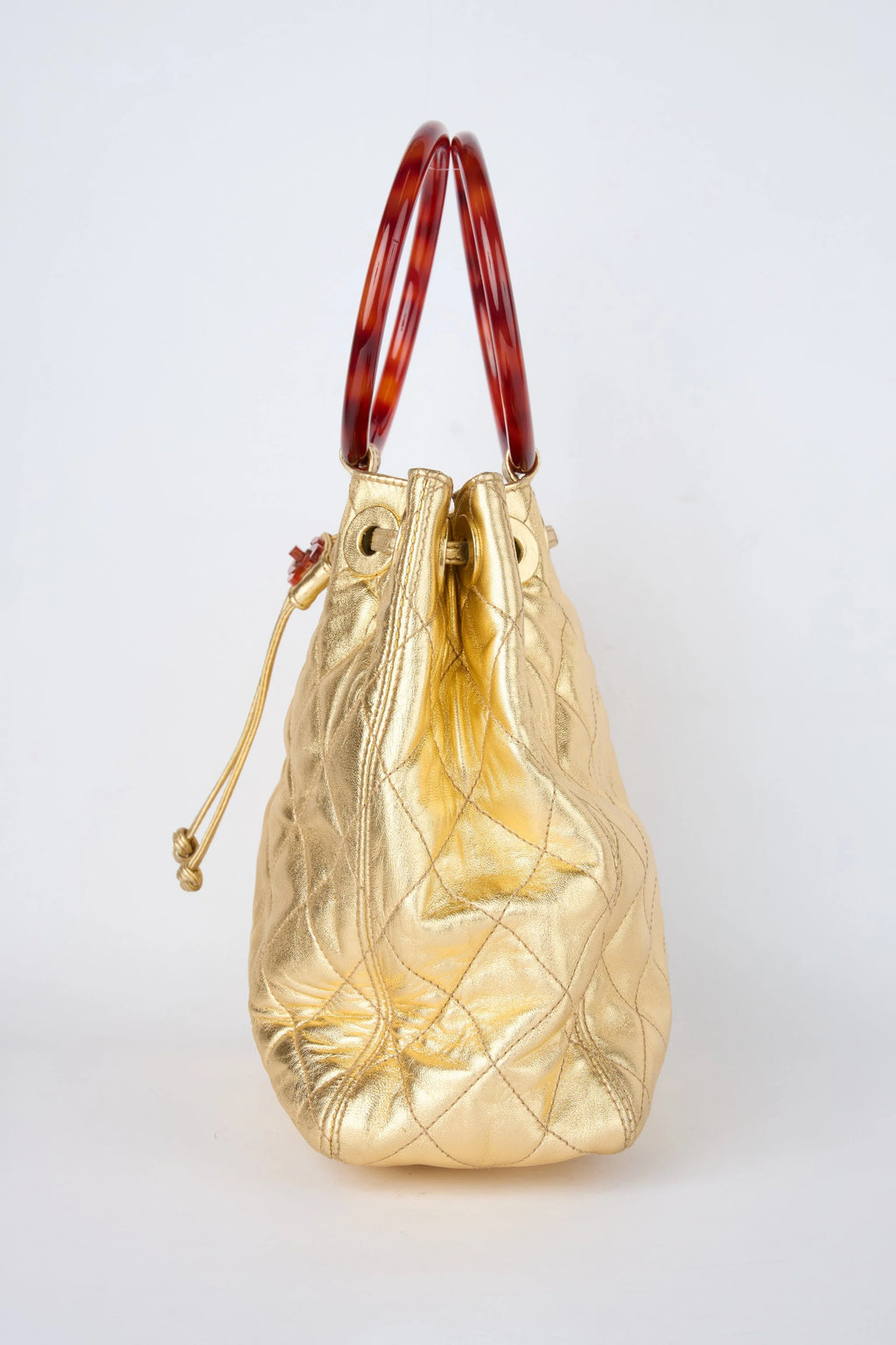 CHANEL CHAMPAGNE GOLD HOBO BUCKET