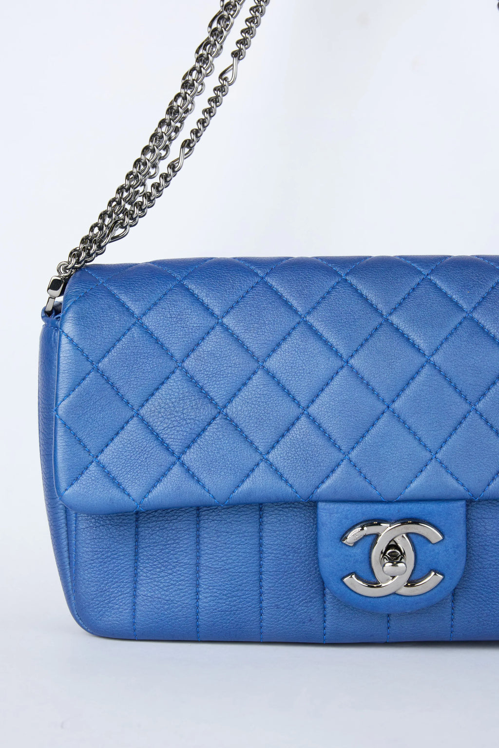 CHANEL BLUE MULTI CHAIN FLAP
