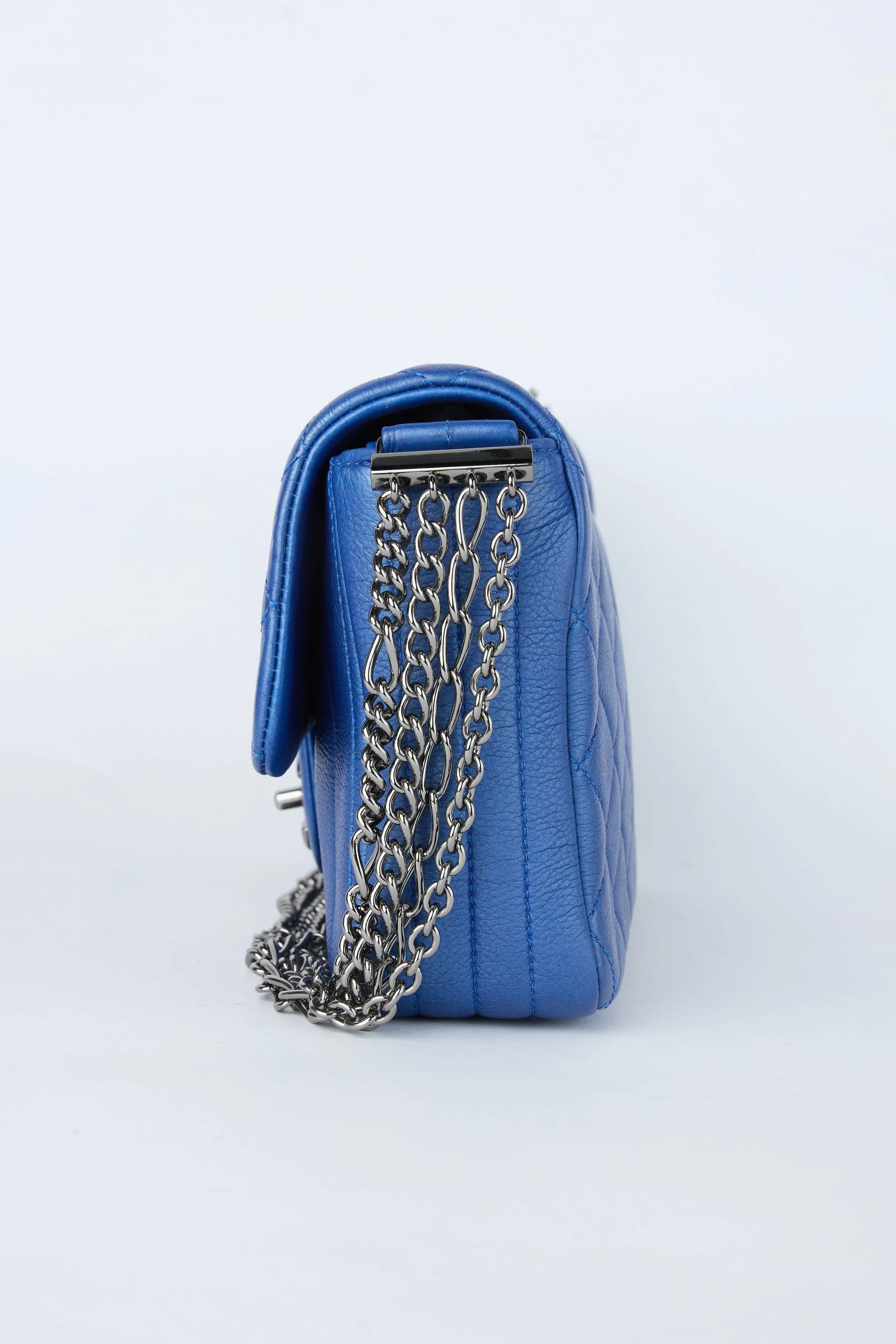 CHANEL BLUE MULTI CHAIN FLAP