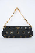 PRADA TESSUTO NYLON PIETRE JEWELED SHOULDER BAG