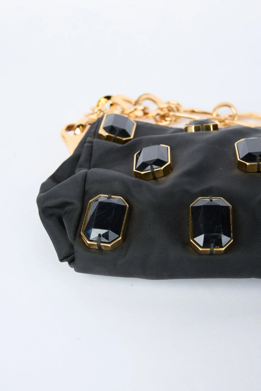 PRADA TESSUTO NYLON PIETRE JEWELED SHOULDER BAG