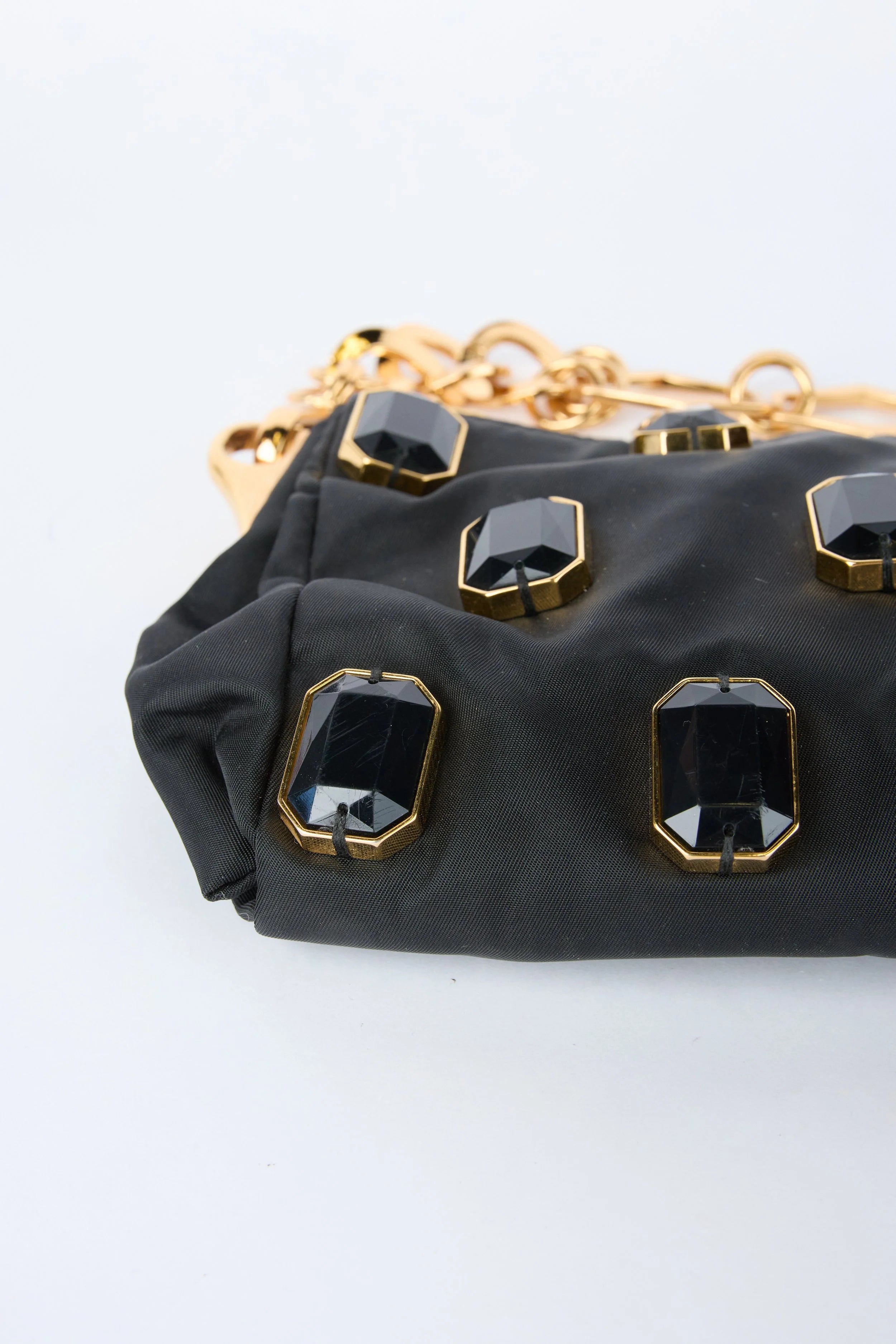 PRADA TESSUTO NYLON PIETRE JEWELED SHOULDER BAG