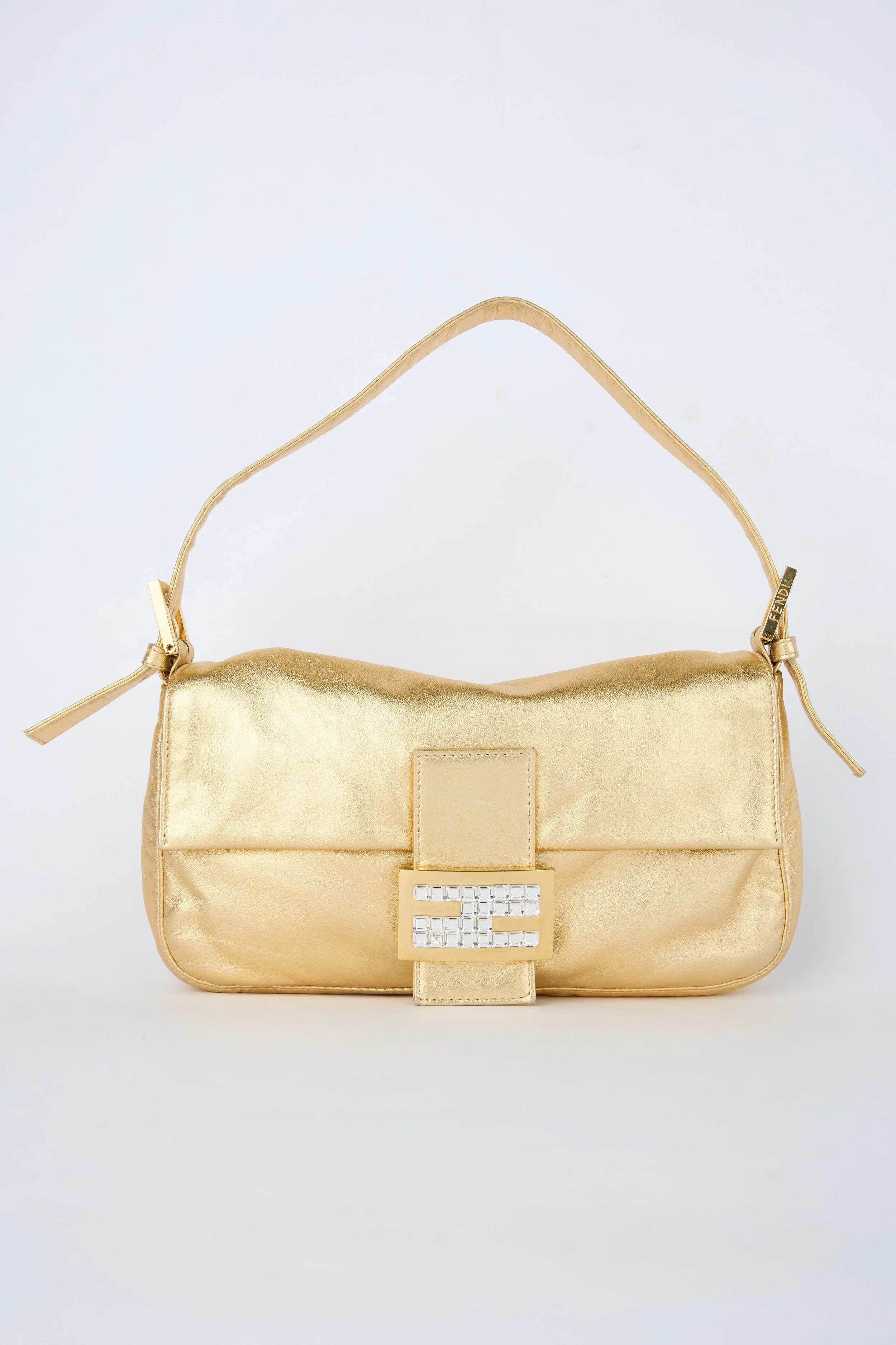 FENDI GOLD METALLIC BAGUETTE