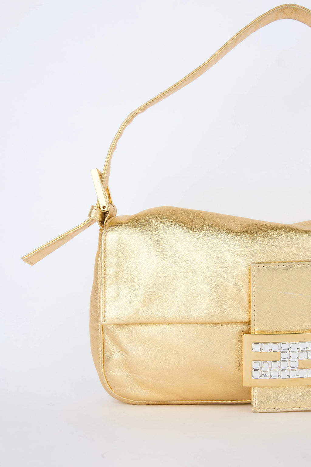 FENDI GOLD METALLIC BAGUETTE