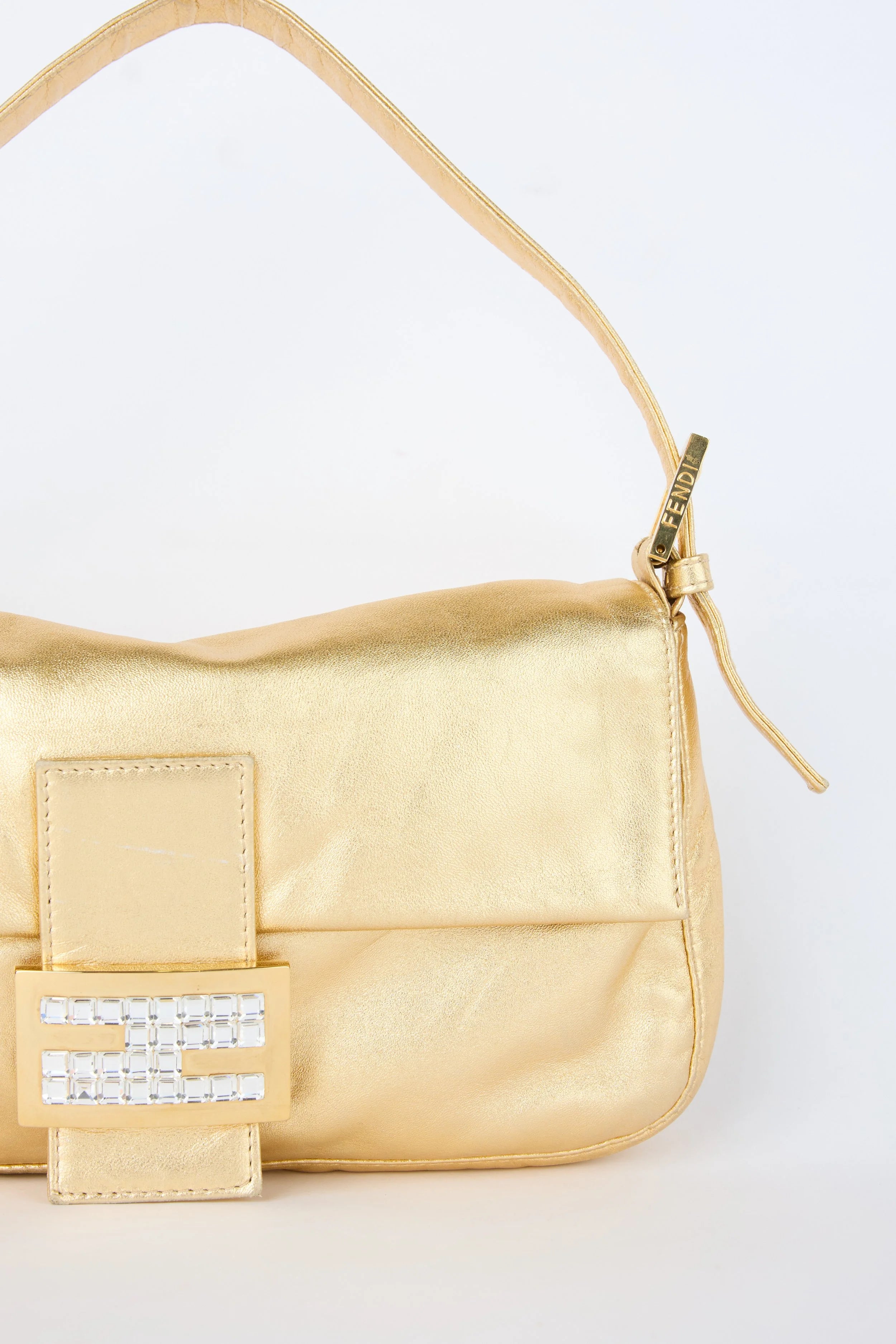 FENDI GOLD METALLIC BAGUETTE