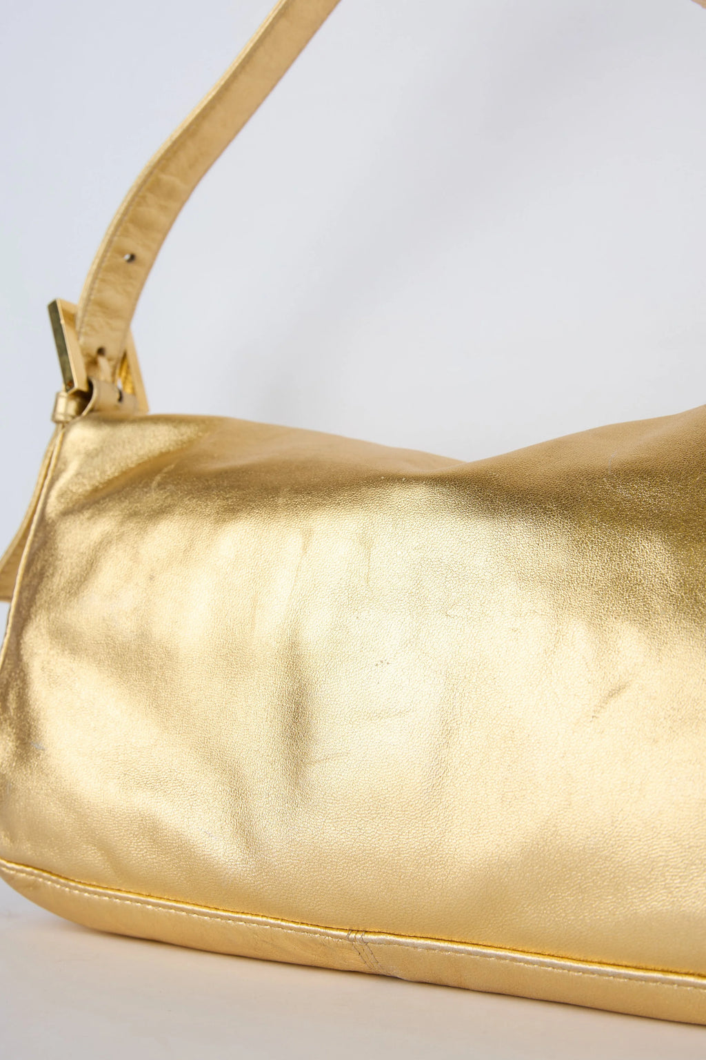 FENDI GOLD METALLIC BAGUETTE