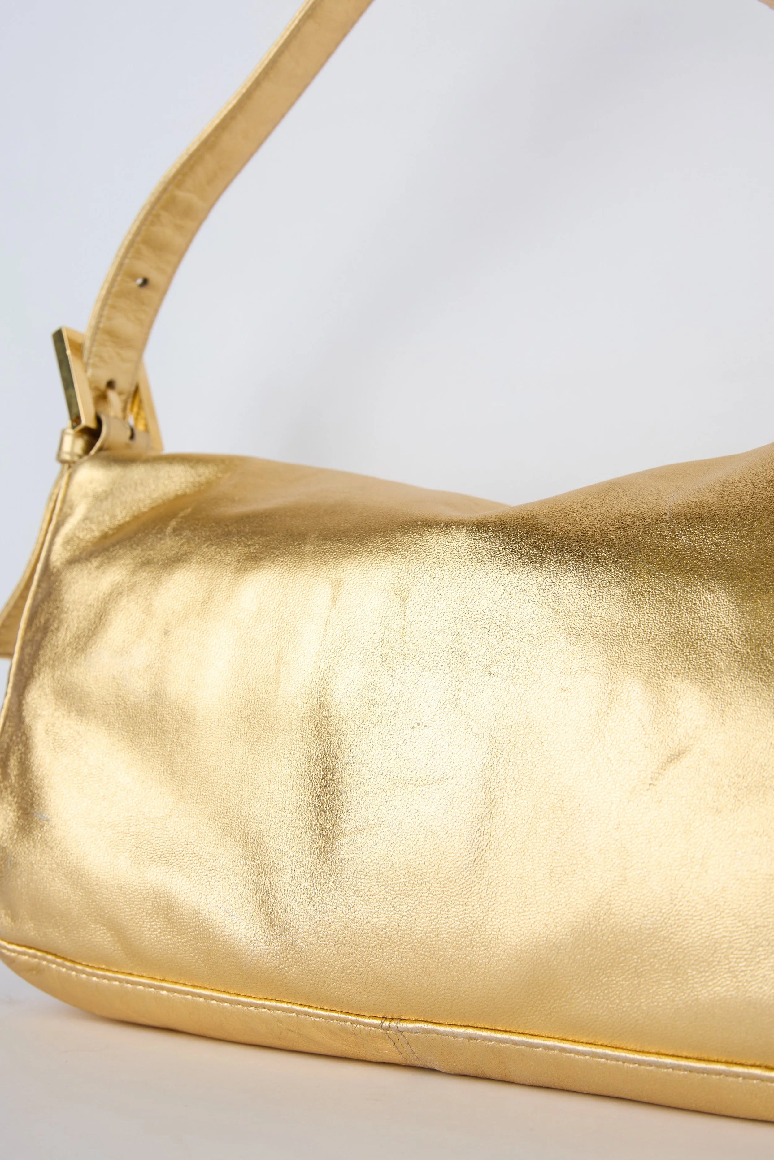 FENDI GOLD METALLIC BAGUETTE