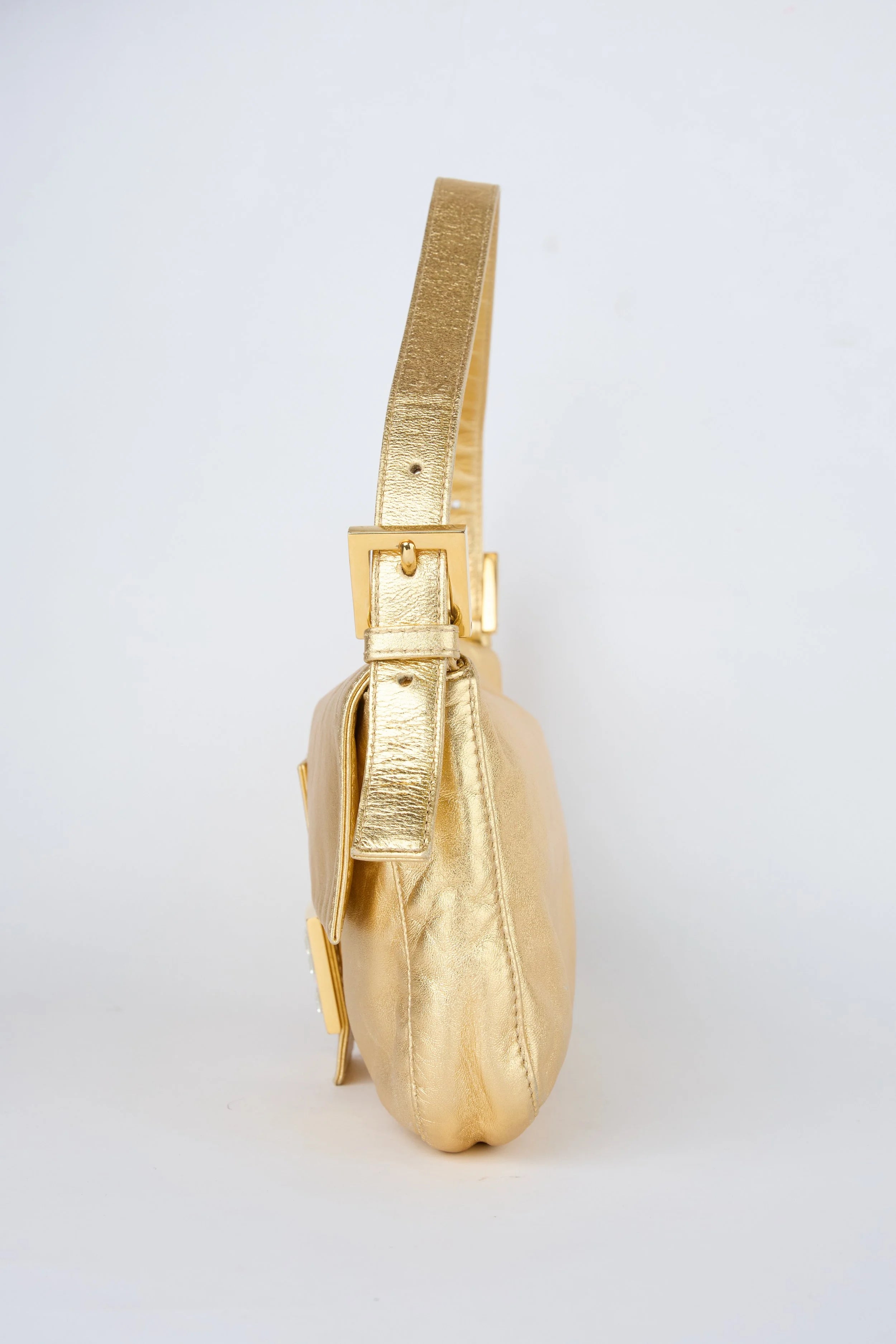 FENDI GOLD METALLIC BAGUETTE