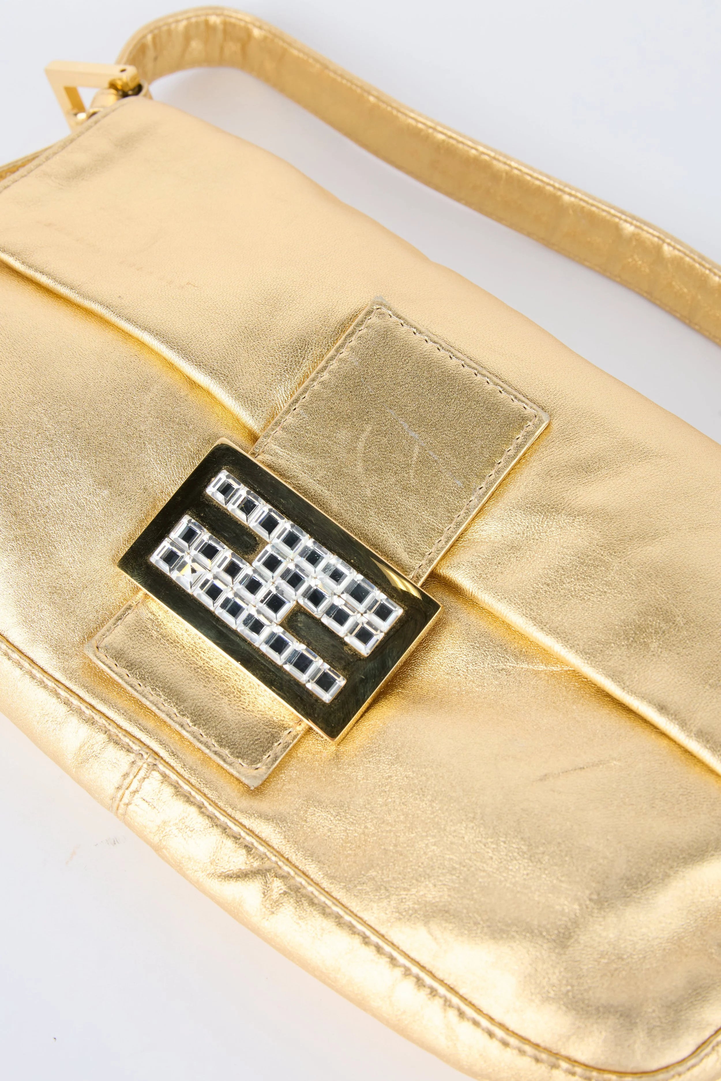 FENDI GOLD METALLIC BAGUETTE