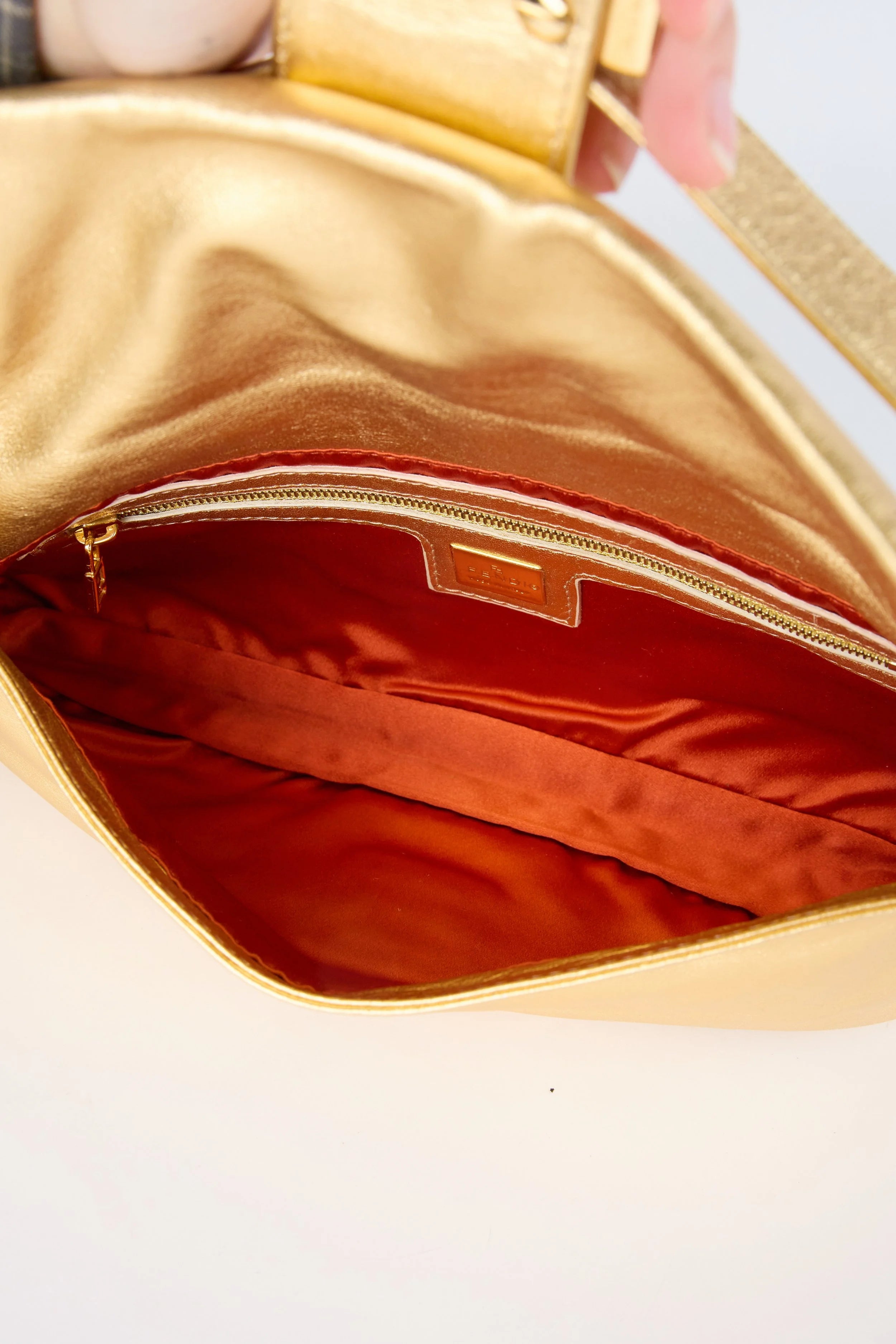 FENDI GOLD METALLIC BAGUETTE