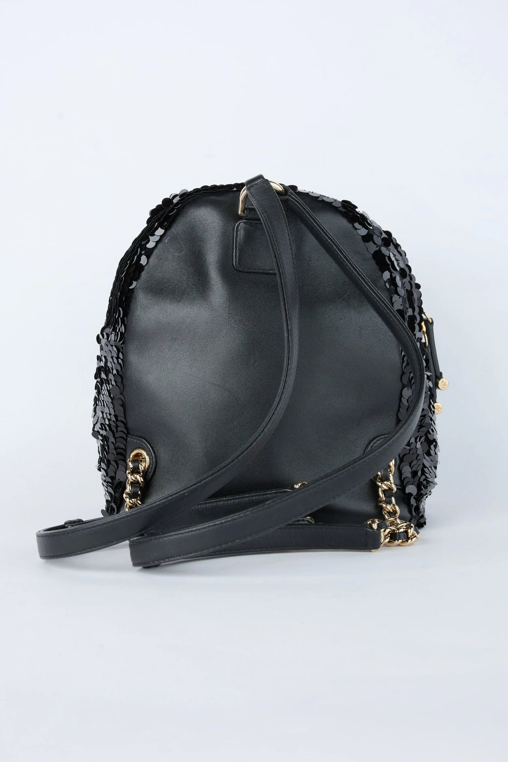 CHANEL BLACK SEQUIN BACKPACK