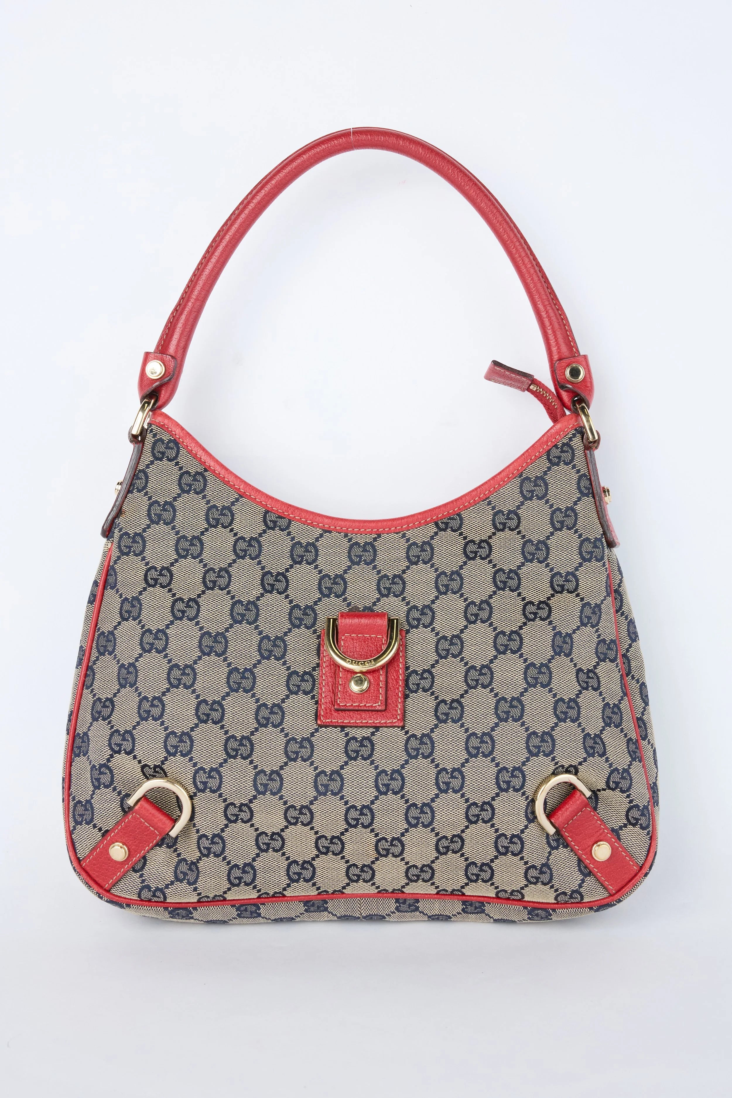 GUCCI RED & GREY ABBEY D RING HOBO
