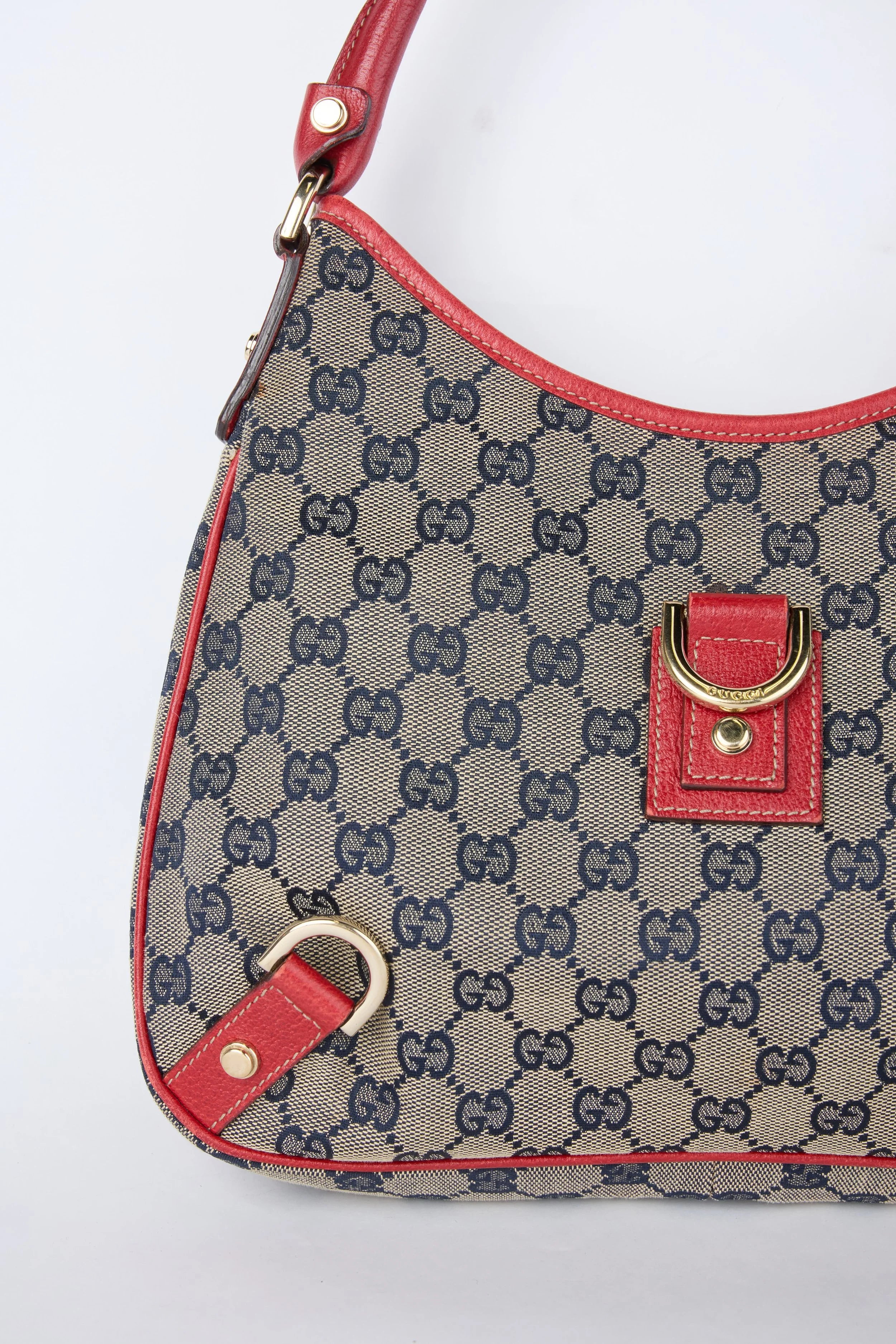 GUCCI RED & GREY ABBEY D RING HOBO