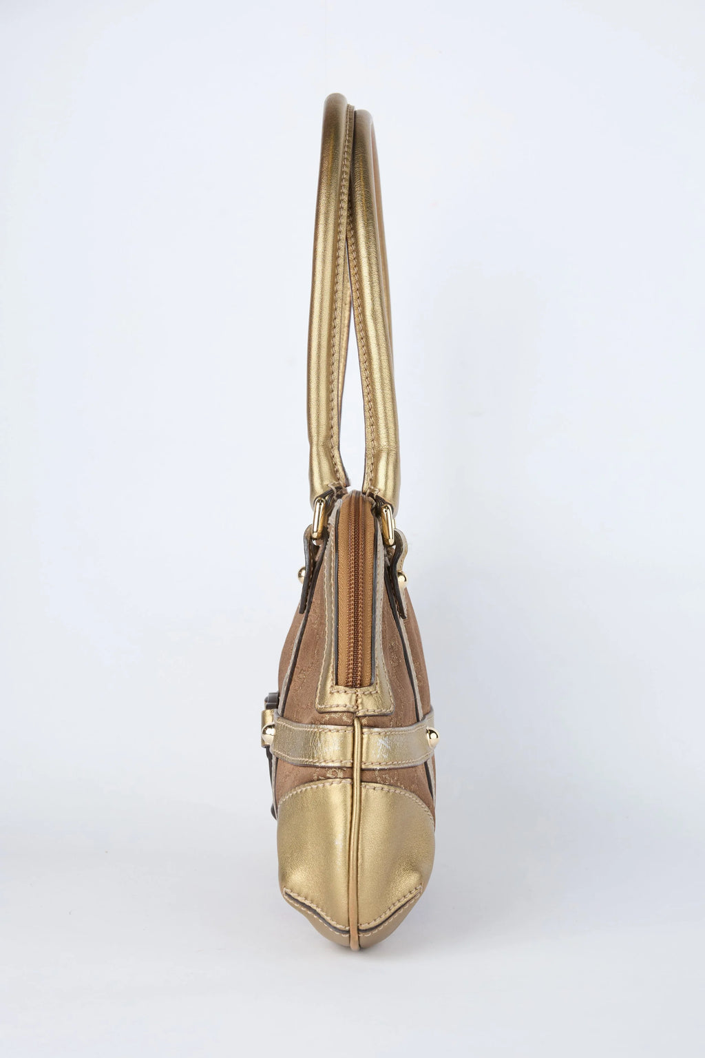 GUCCI REINS GOLD AND BROWN SHOULDER BAG