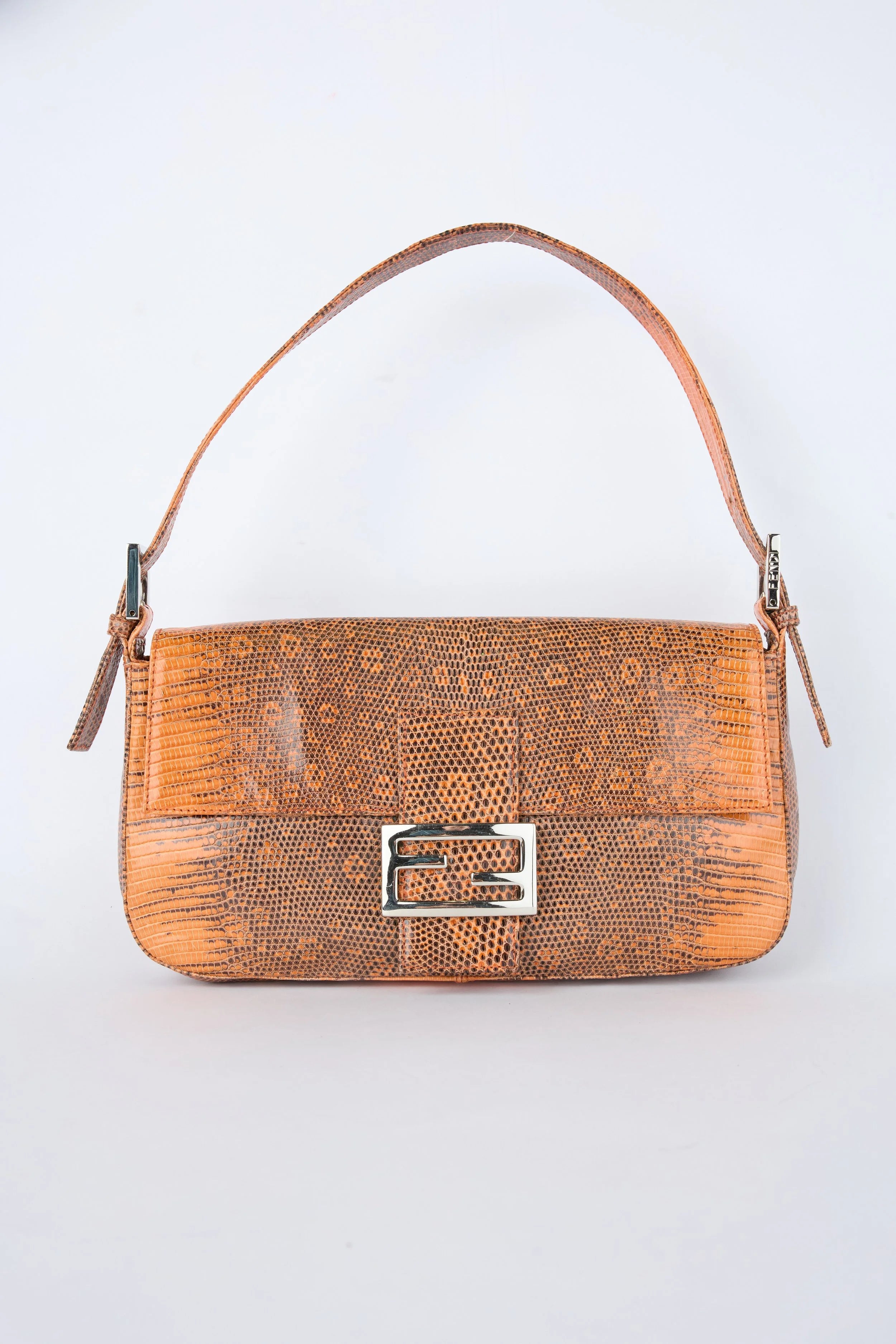 FENDI ORANGE OMBRE LIZARD BAGUETTE